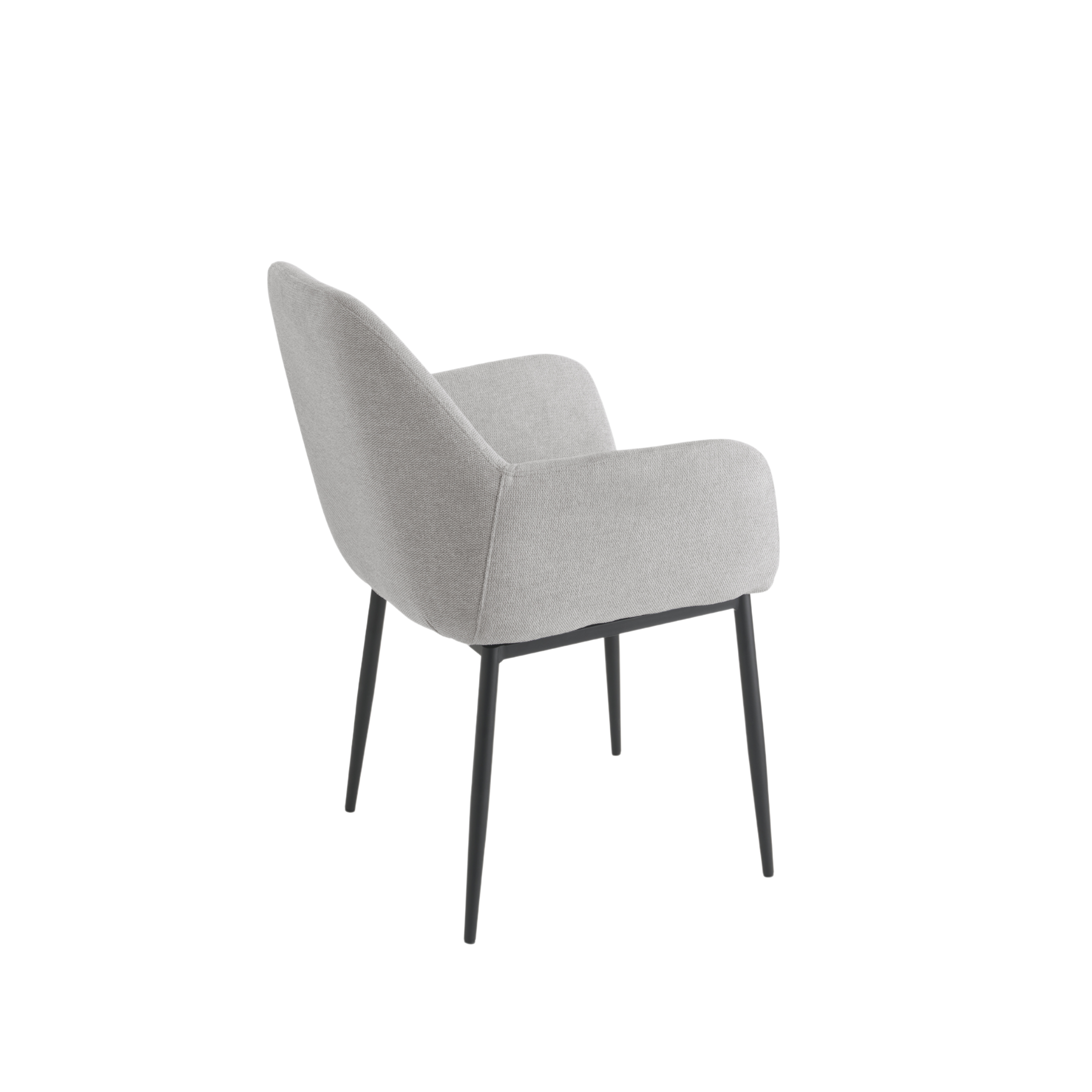 Set of "Petalo" dining chairs upholstered in fabric with painted metal frame cm 58x61 84h