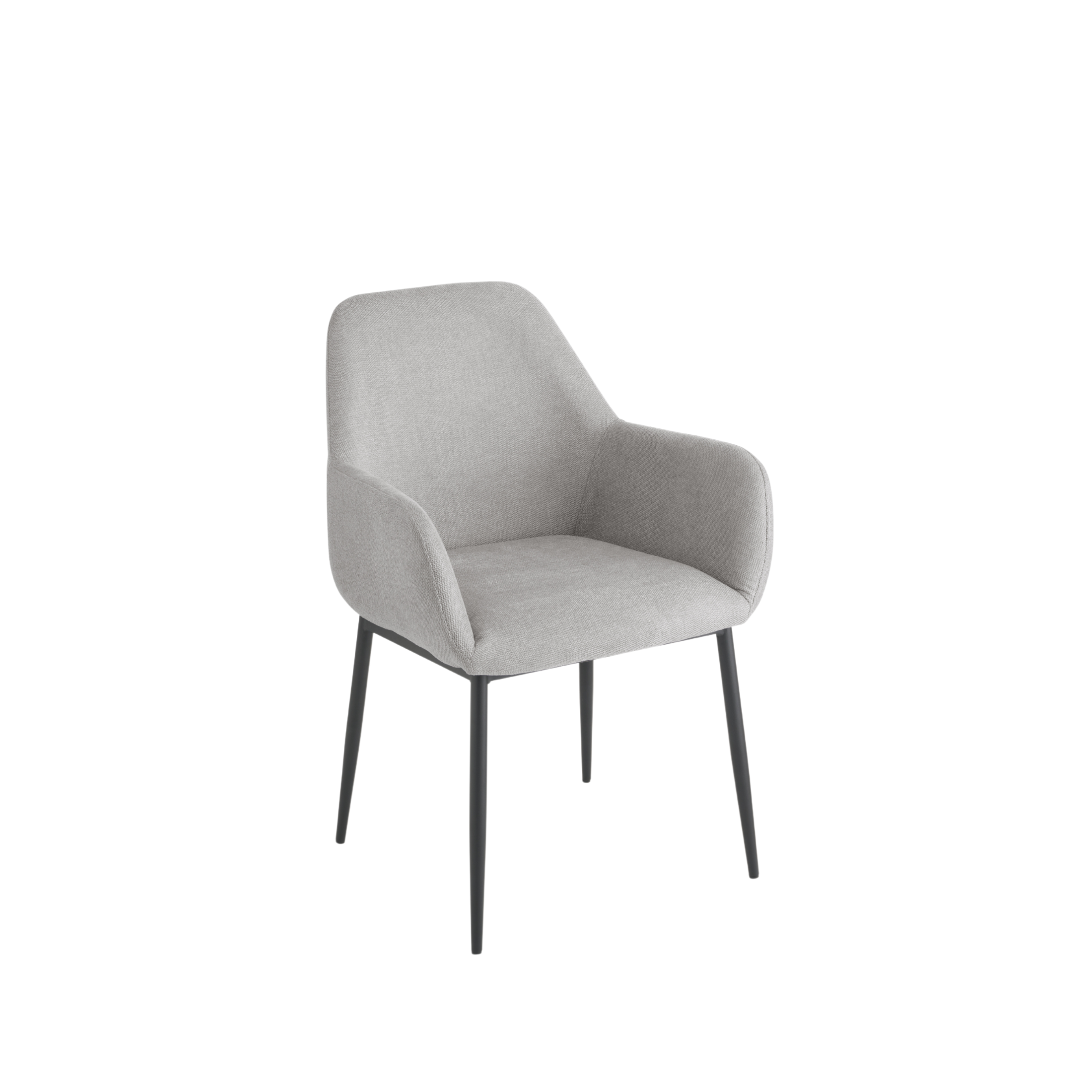 Set of "Petalo" dining chairs upholstered in fabric with painted metal frame cm 58x61 84h