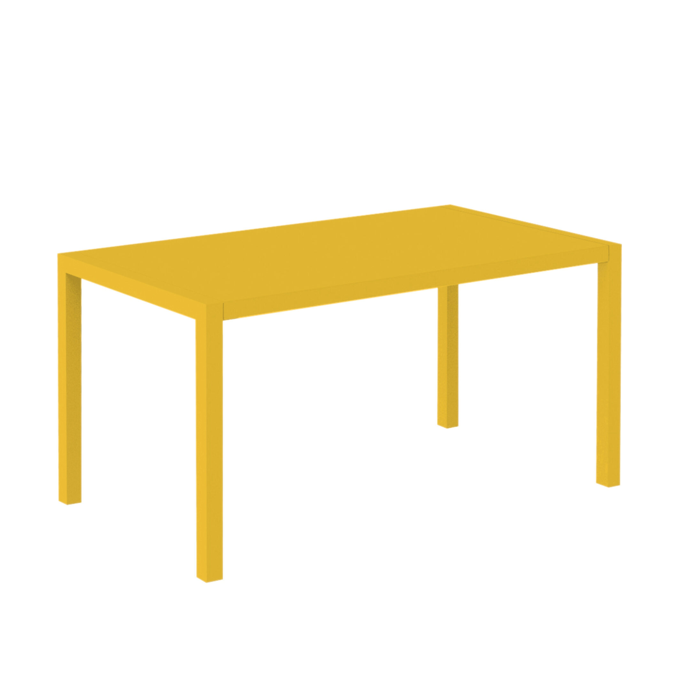 "Quatris" modern fixed rectangular metal garden table, stackable, 75 cm high.