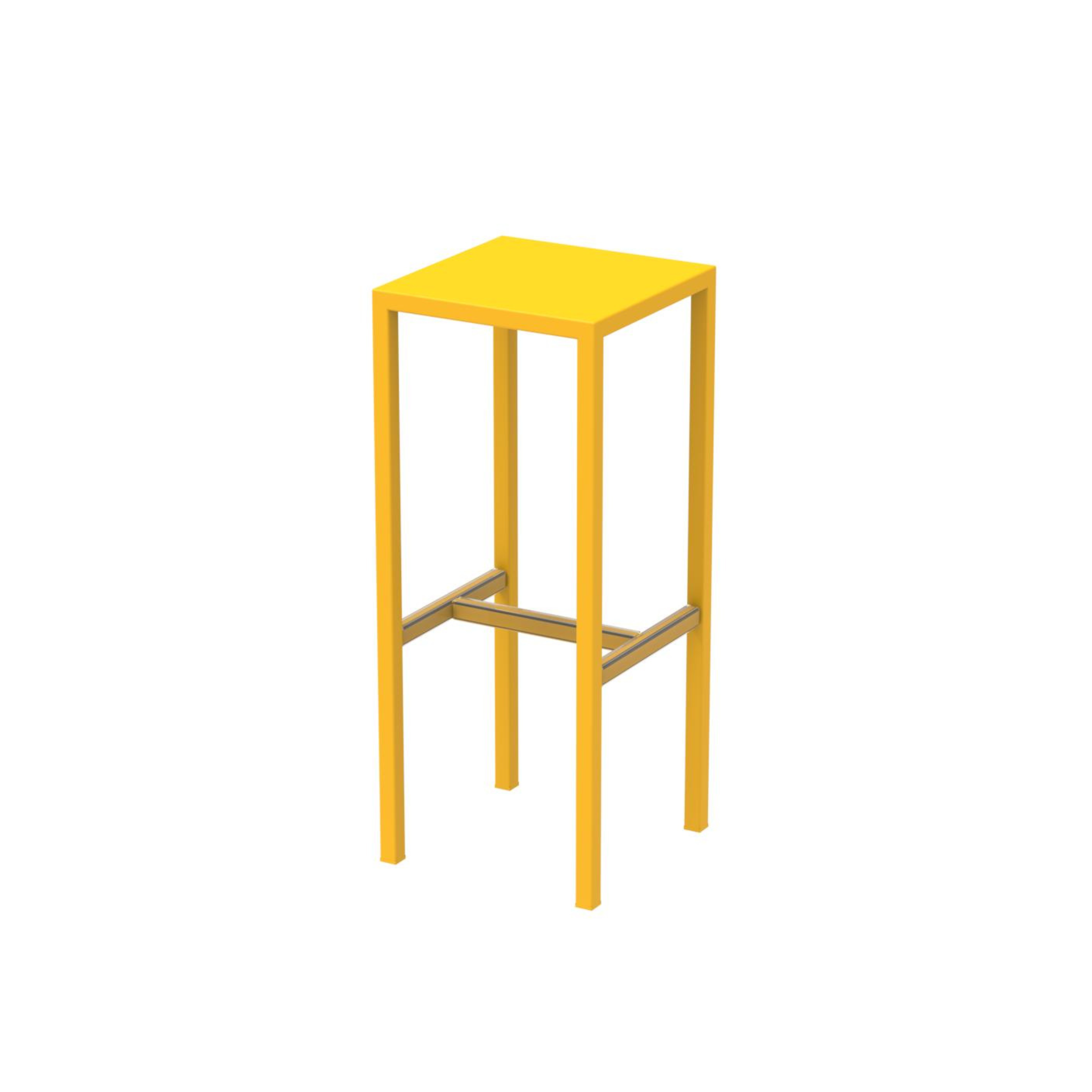 "Seaside" painted metal garden stool, 32x32 cm, 78h