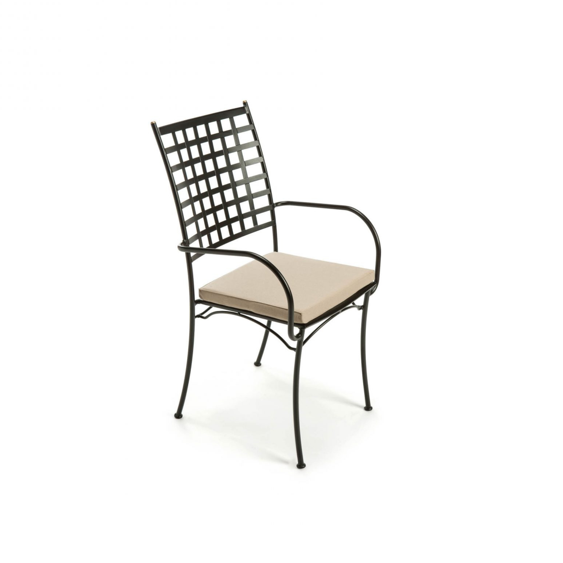 Set of "Tosca" stackable painted metal garden chairs, 55x55 cm, 98 cm high