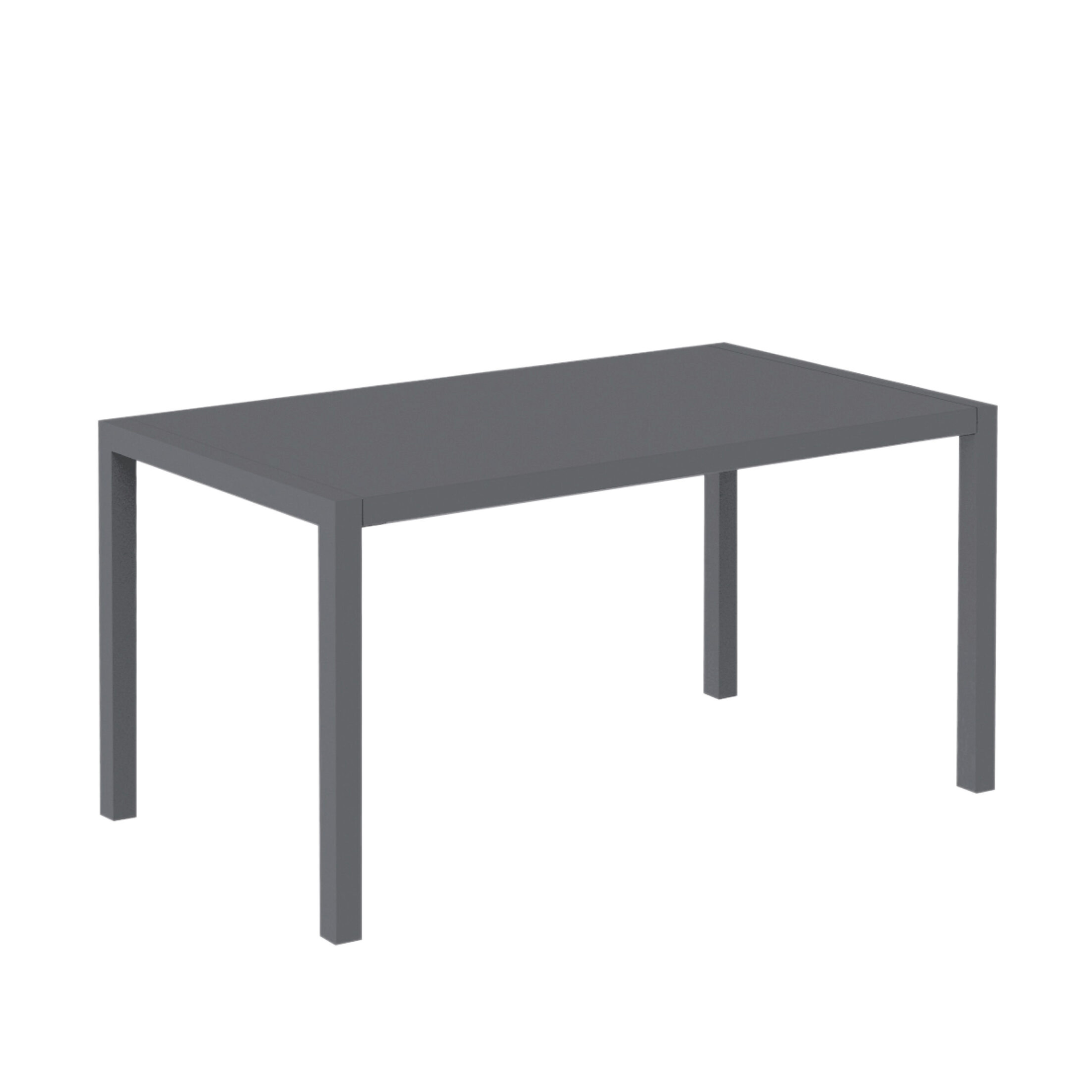 "Quatris" modern fixed rectangular metal garden table, stackable, 75 cm high.