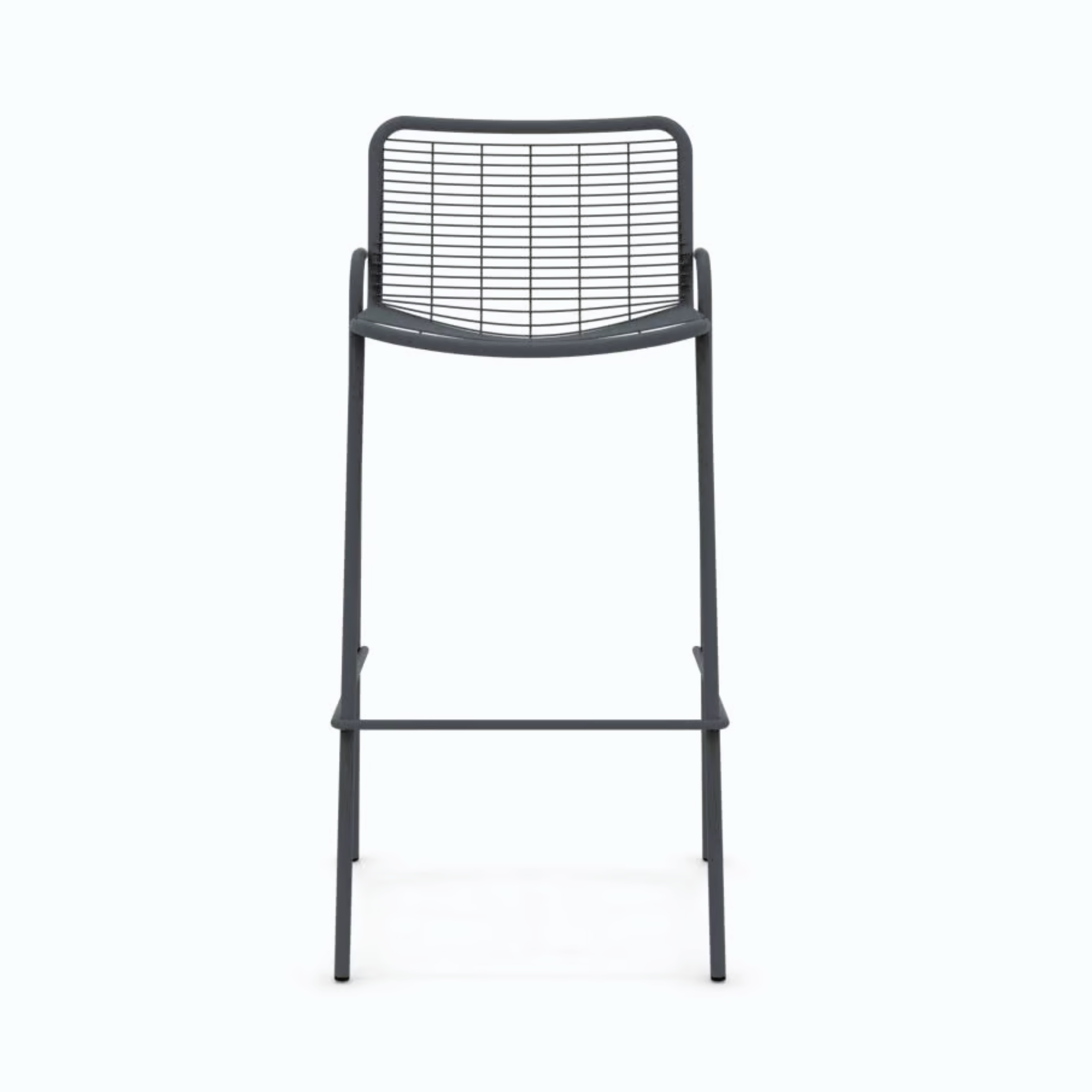 Set of "Roma" stackable painted metal garden stools, 50x52 cm, 100 cm high.