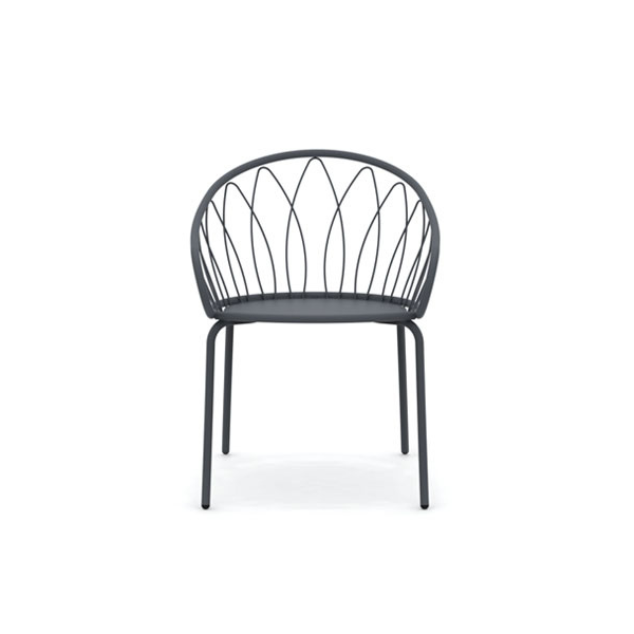 Set of stackable "Flora" painted metal garden chairs, 59x56 cm, 81 cm high