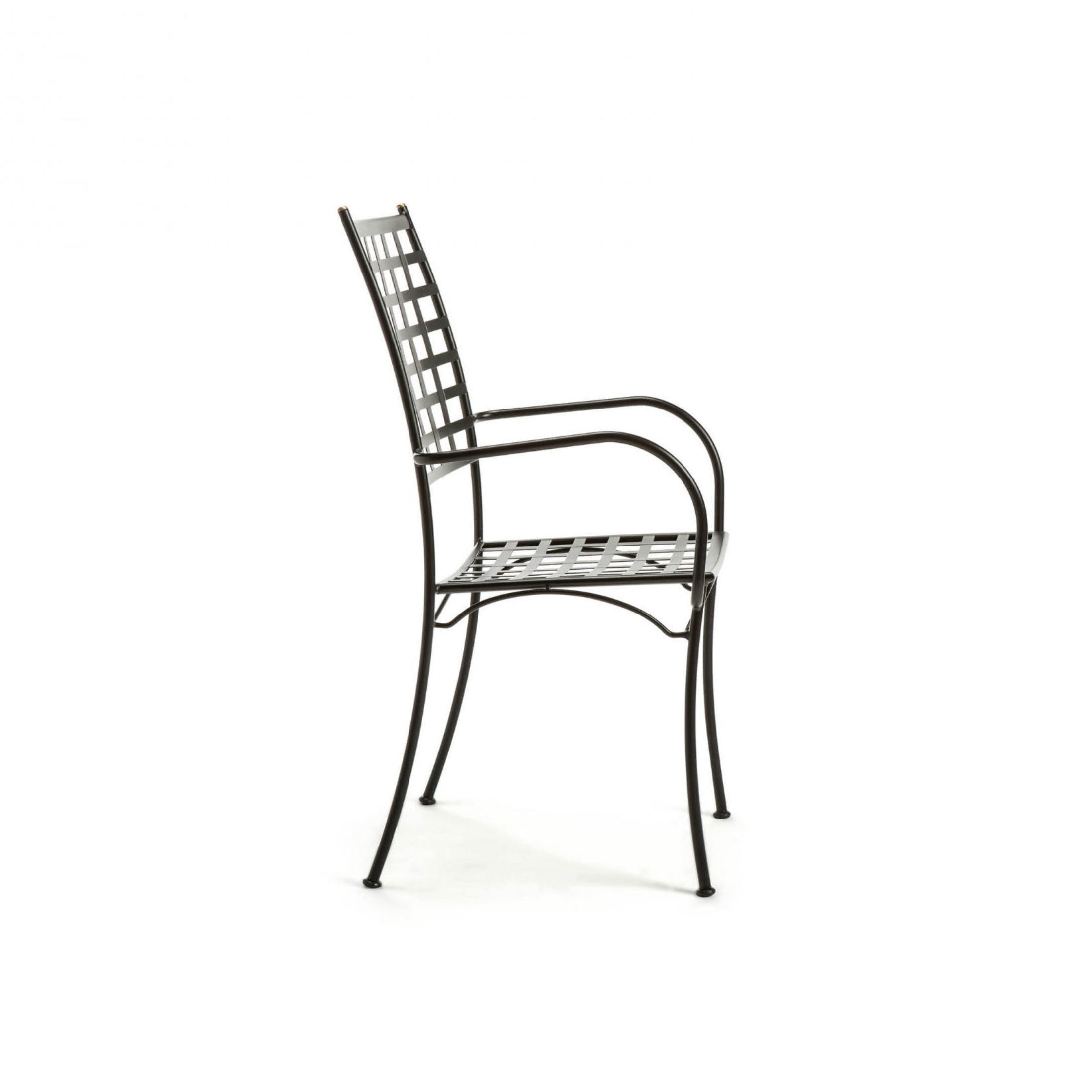 Set of "Tosca" stackable painted metal garden chairs, 55x55 cm, 98 cm high