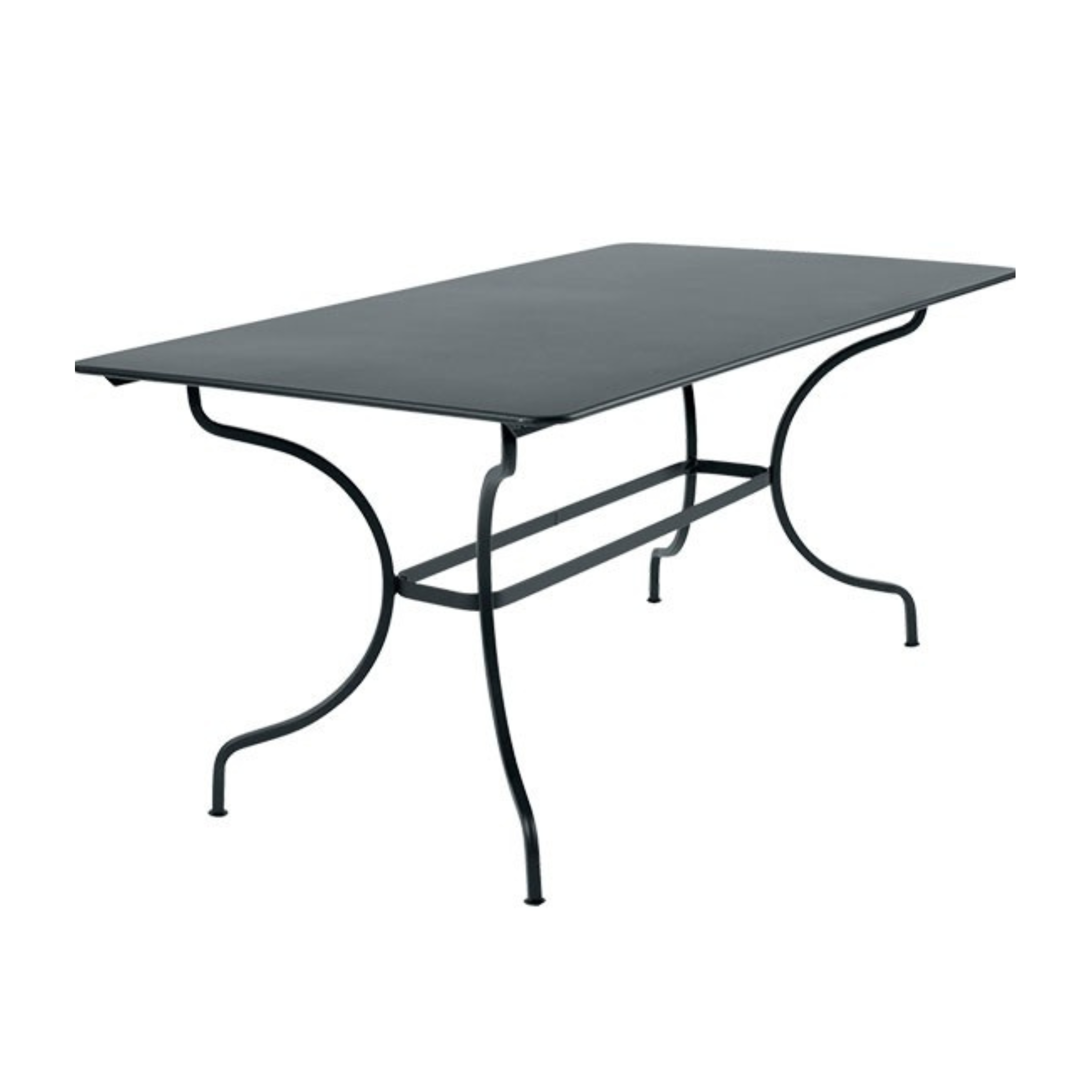 "Tosca" rectangular galvanized metal dining table for the garden, 180x90 cm, 75 cm high