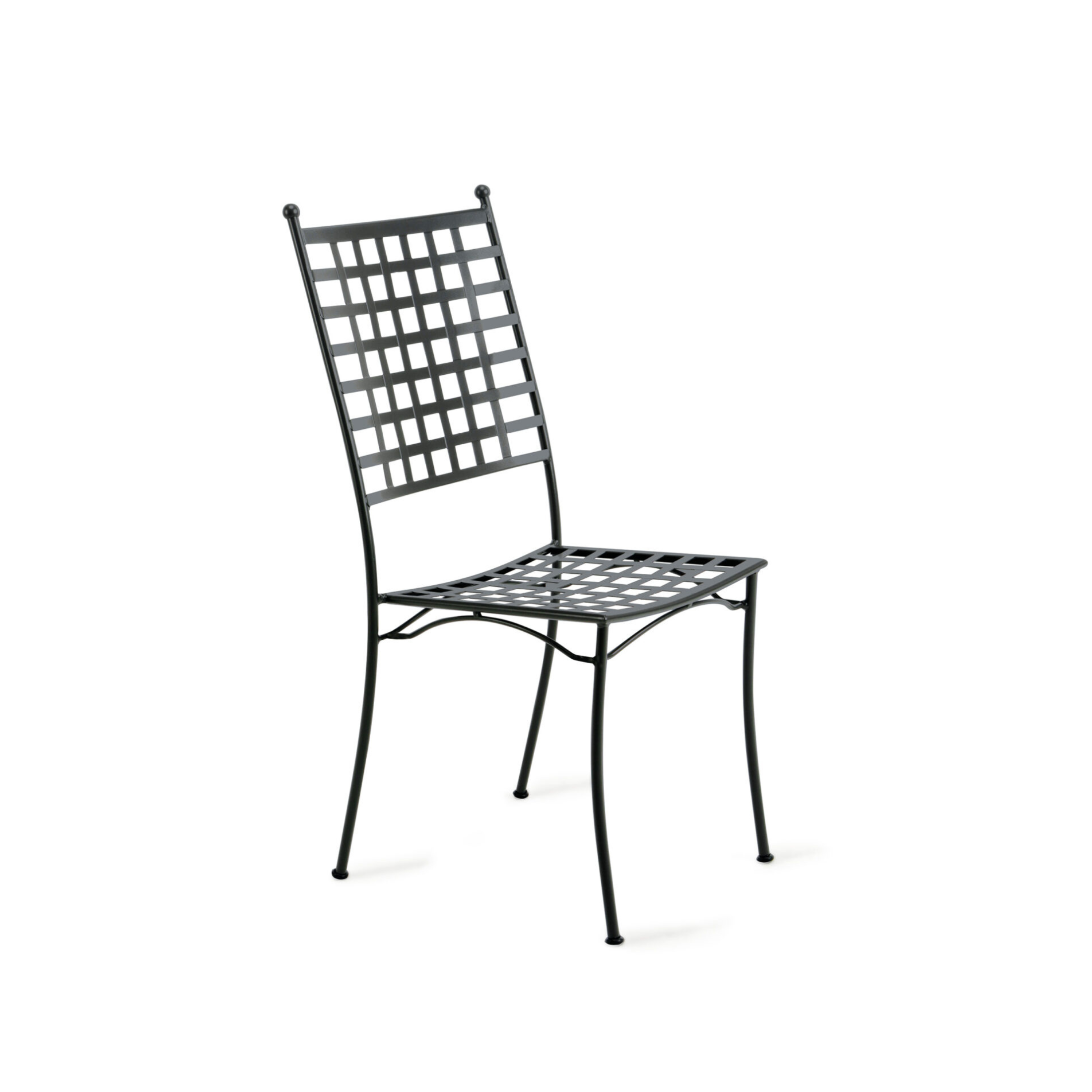 Set of modern stackable "Tosca" painted metal garden chairs, 45x58 cm, 100 cm high
