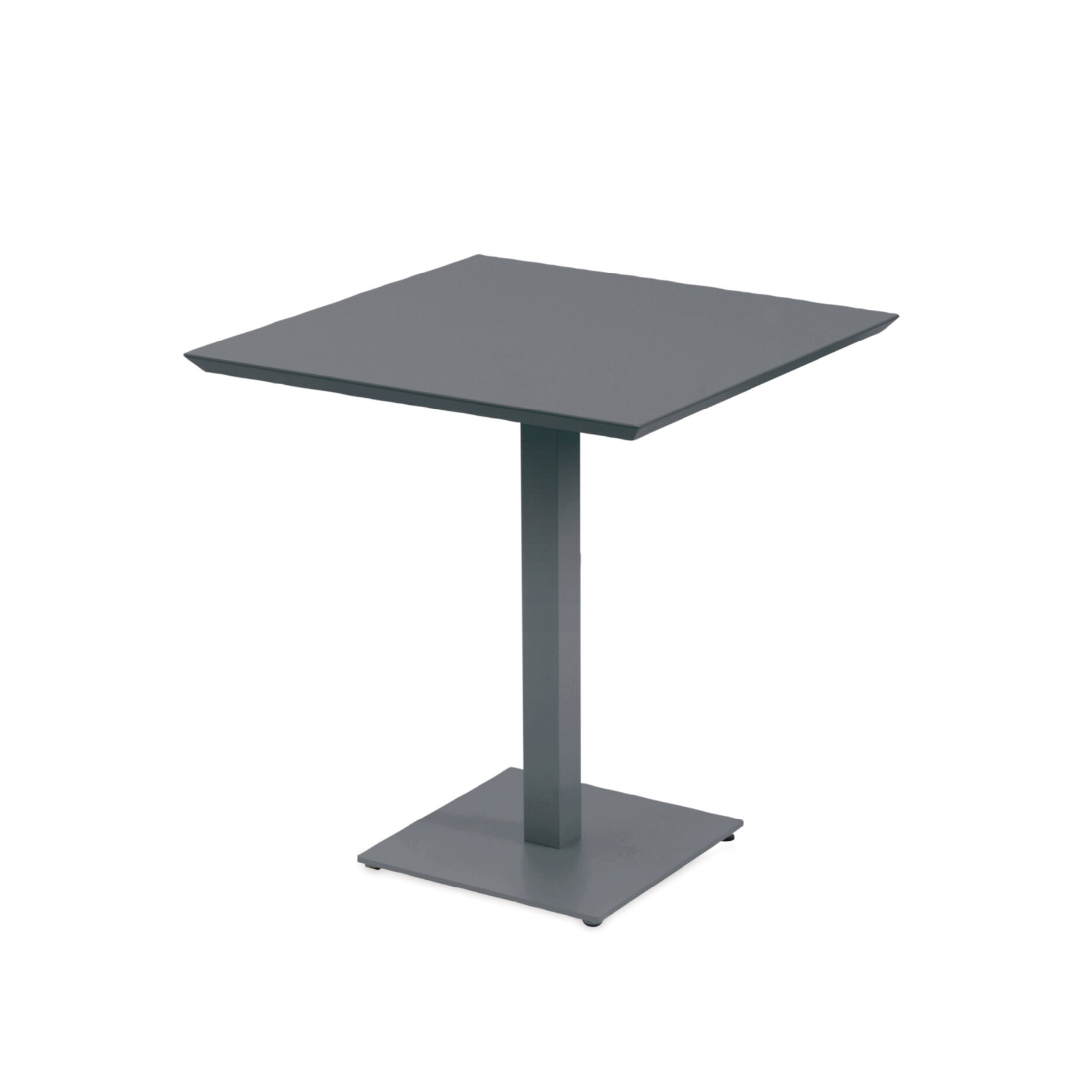 Mogan square galvanized metal garden table, 75 cm high