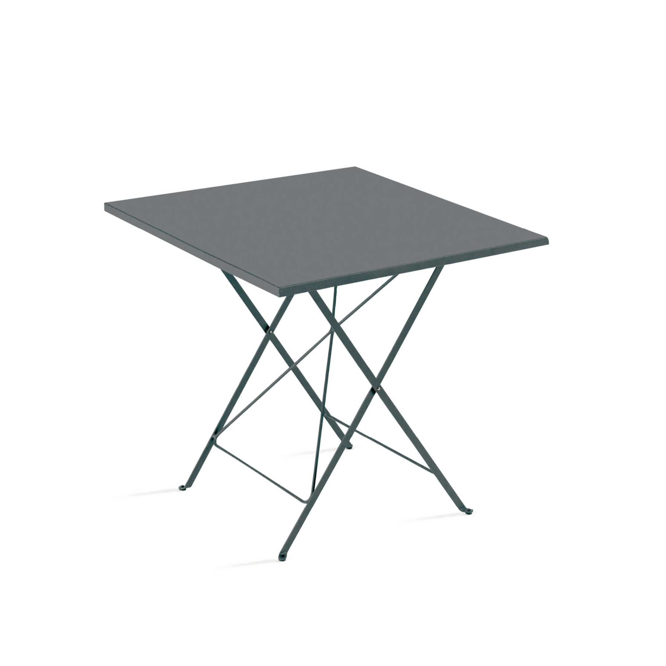 "Step" folding square table in galvanized metal for the garden, height 75 cm