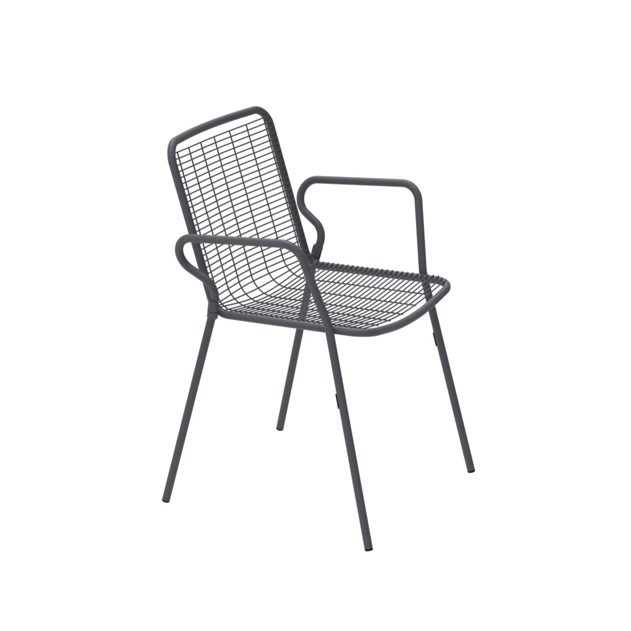 Set of stackable "Roma" chairs in powder-coated metal, 54x60 cm, 84h
