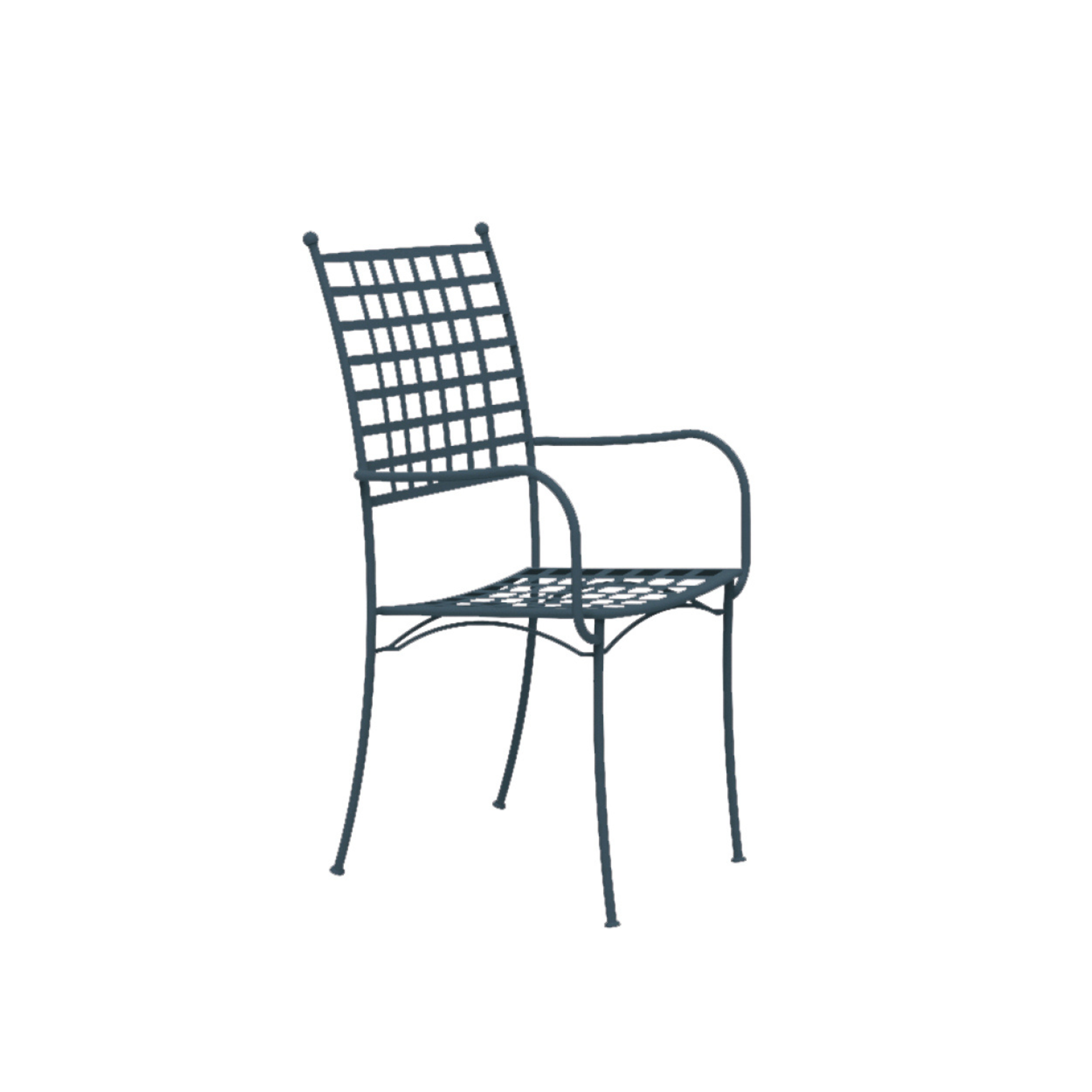 Set of "Tosca" stackable painted metal garden chairs, 55x55 cm, 98 cm high