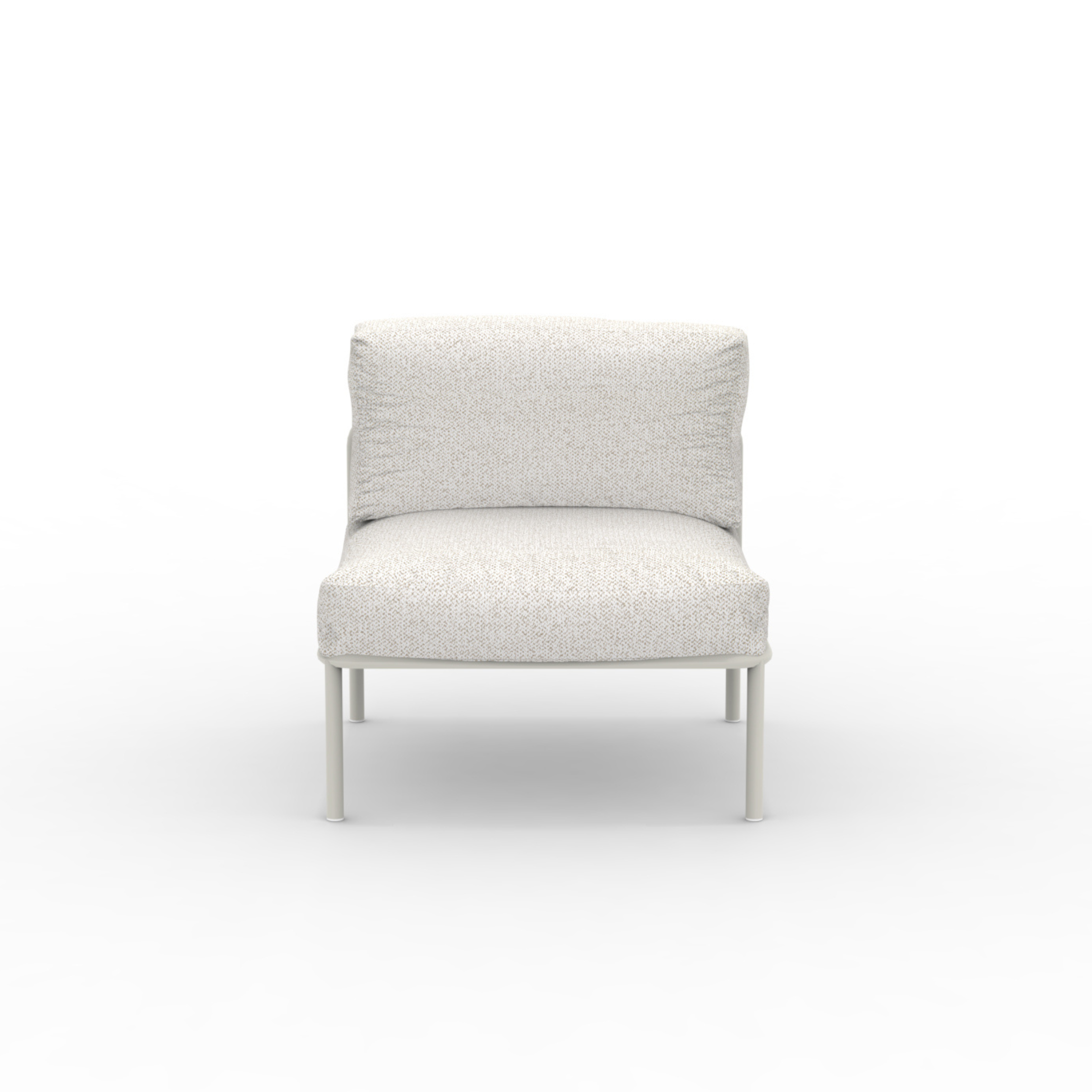 Single "Hamptons" metal sofa module with cushions 80x80 cm 84h