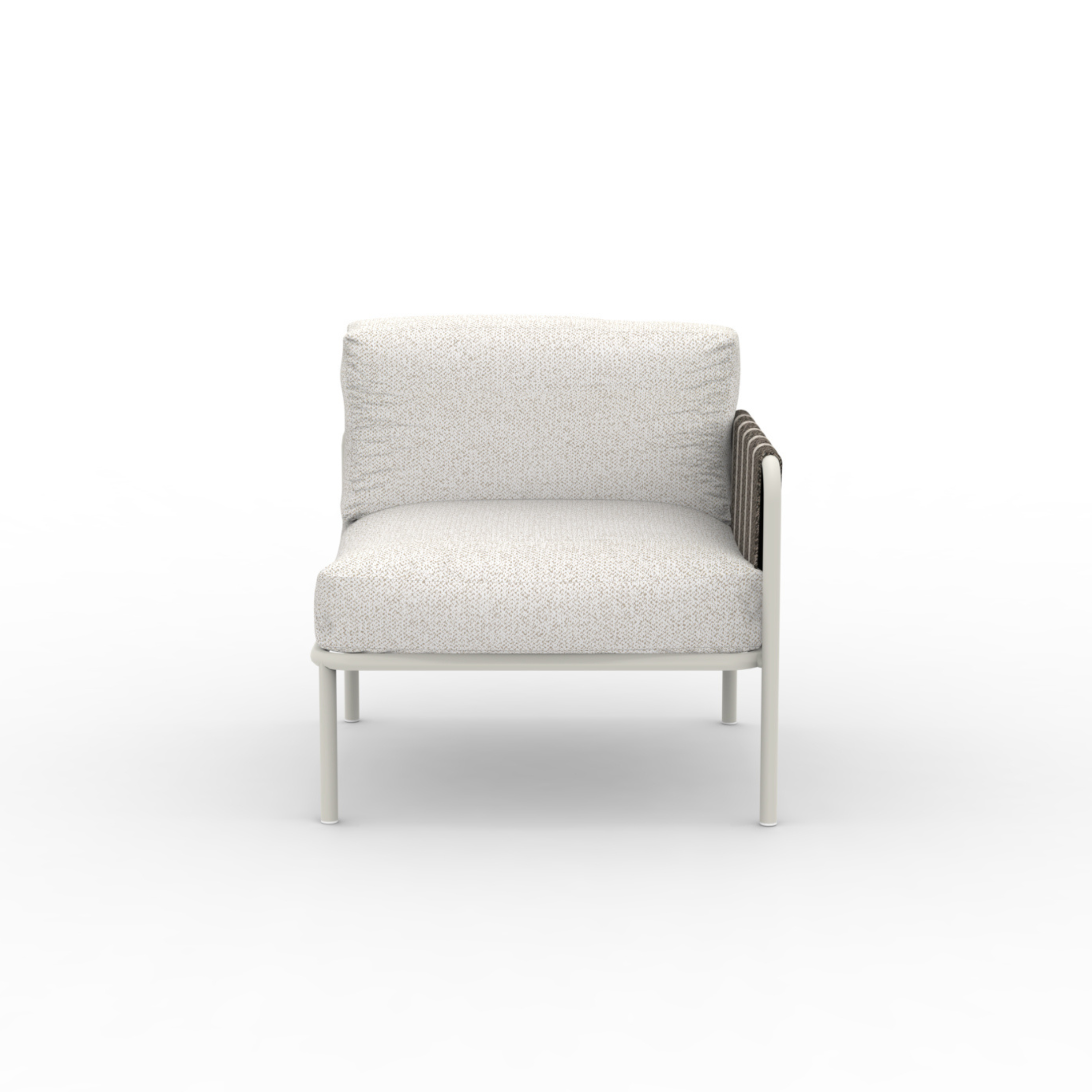 Hamptons metal corner sofa with cushions, 80x80 cm, 84 cm high