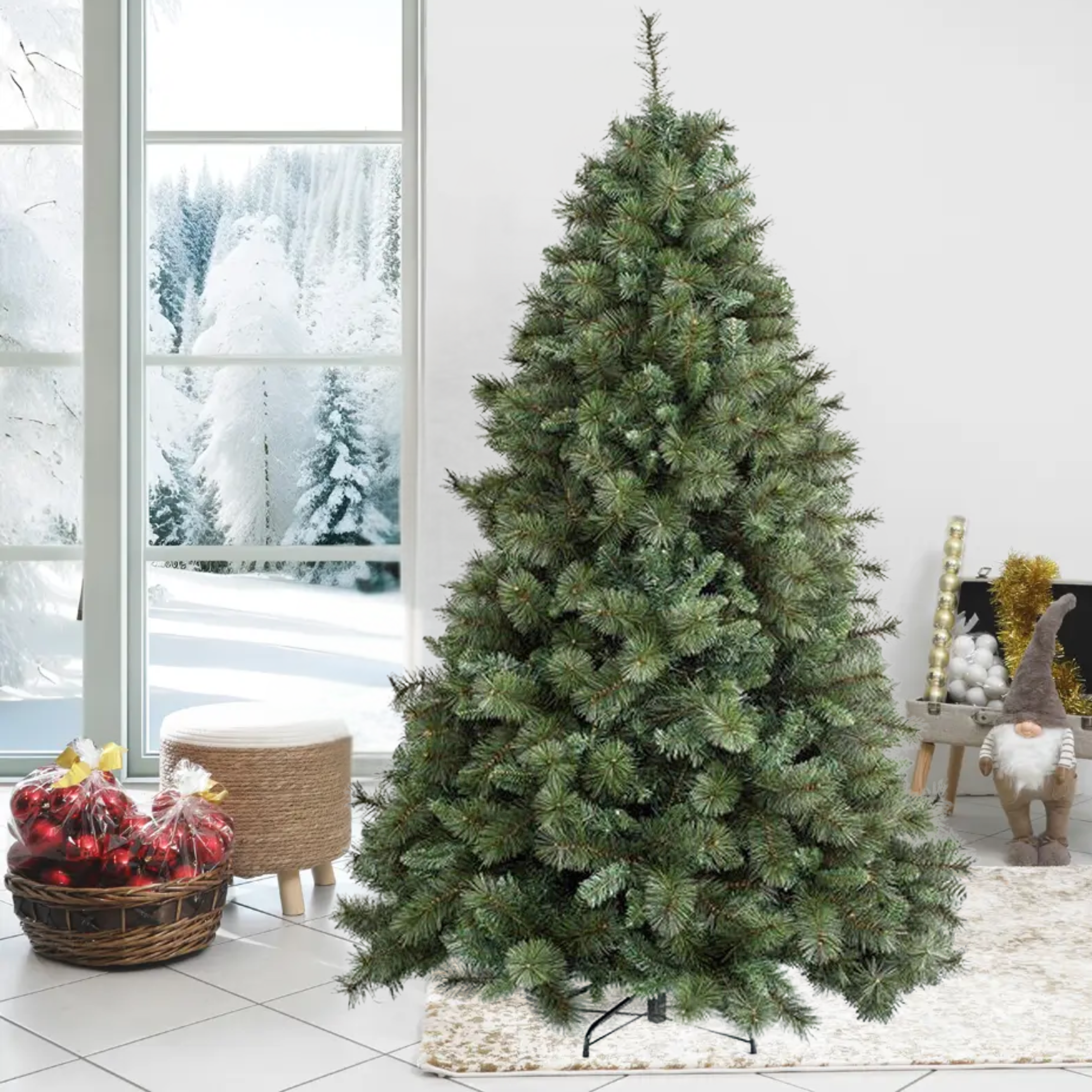 "Holly" Christmas tree in PP pine needle effect + high-quality PVC