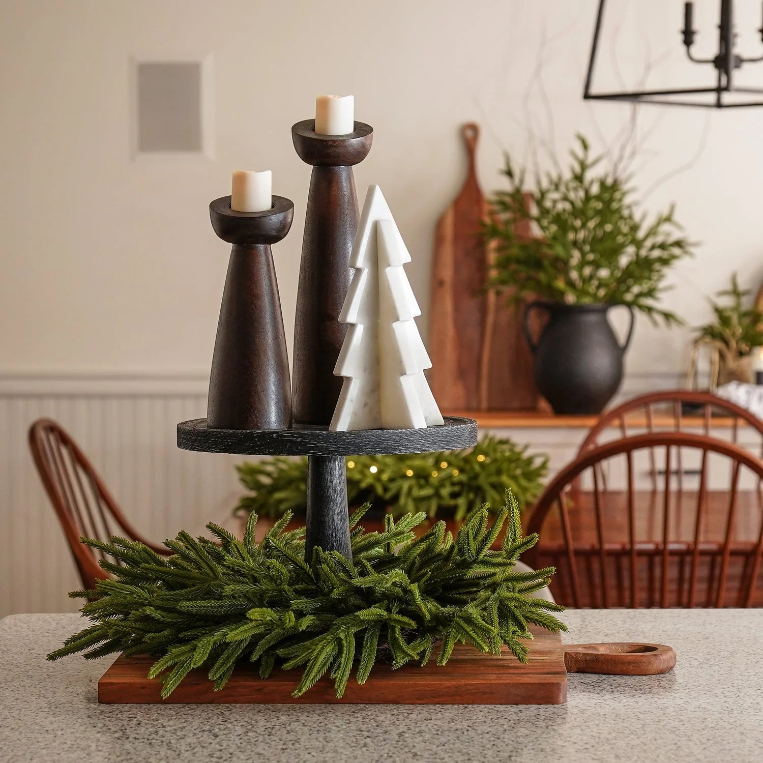 Norfolk pine "Liam" Christmas wreath in PE with Real Touch effect, Ø 60 cm