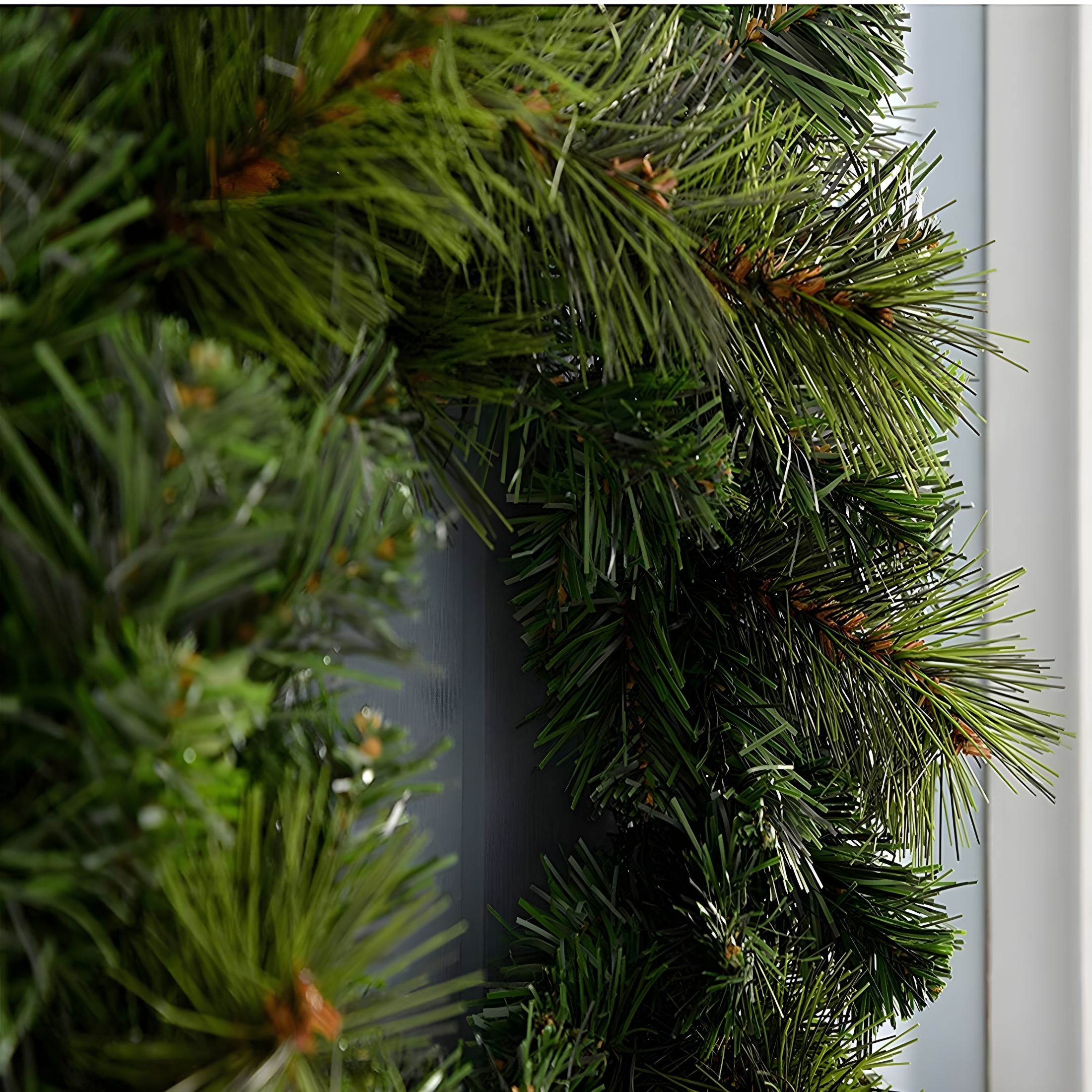 "Jolly" PP door wreath with pine needle effect, Christmas decoration wreath