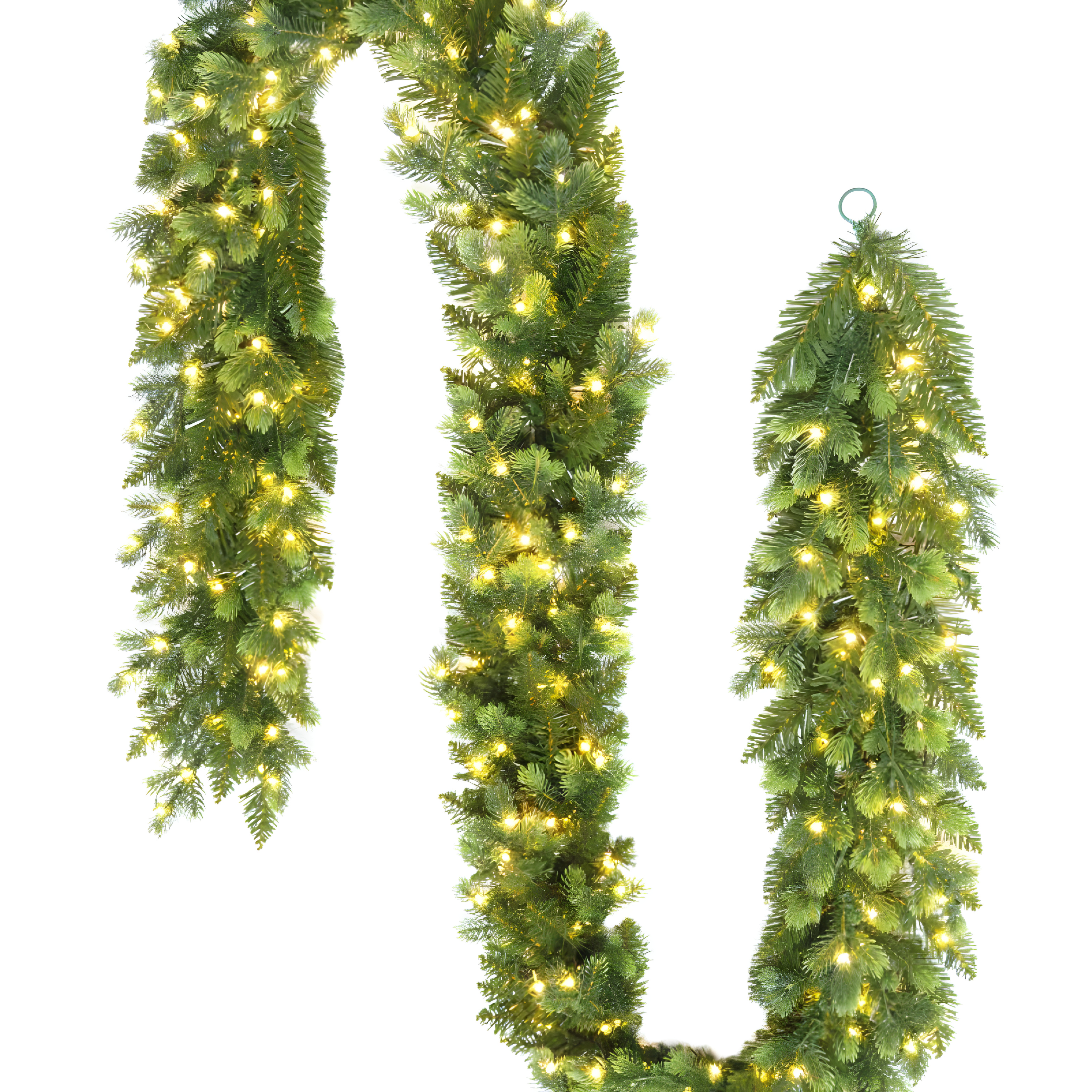 "Justin" Christmas garland with 200 LEDs, PE garland with Real Touch effect, 270 cm