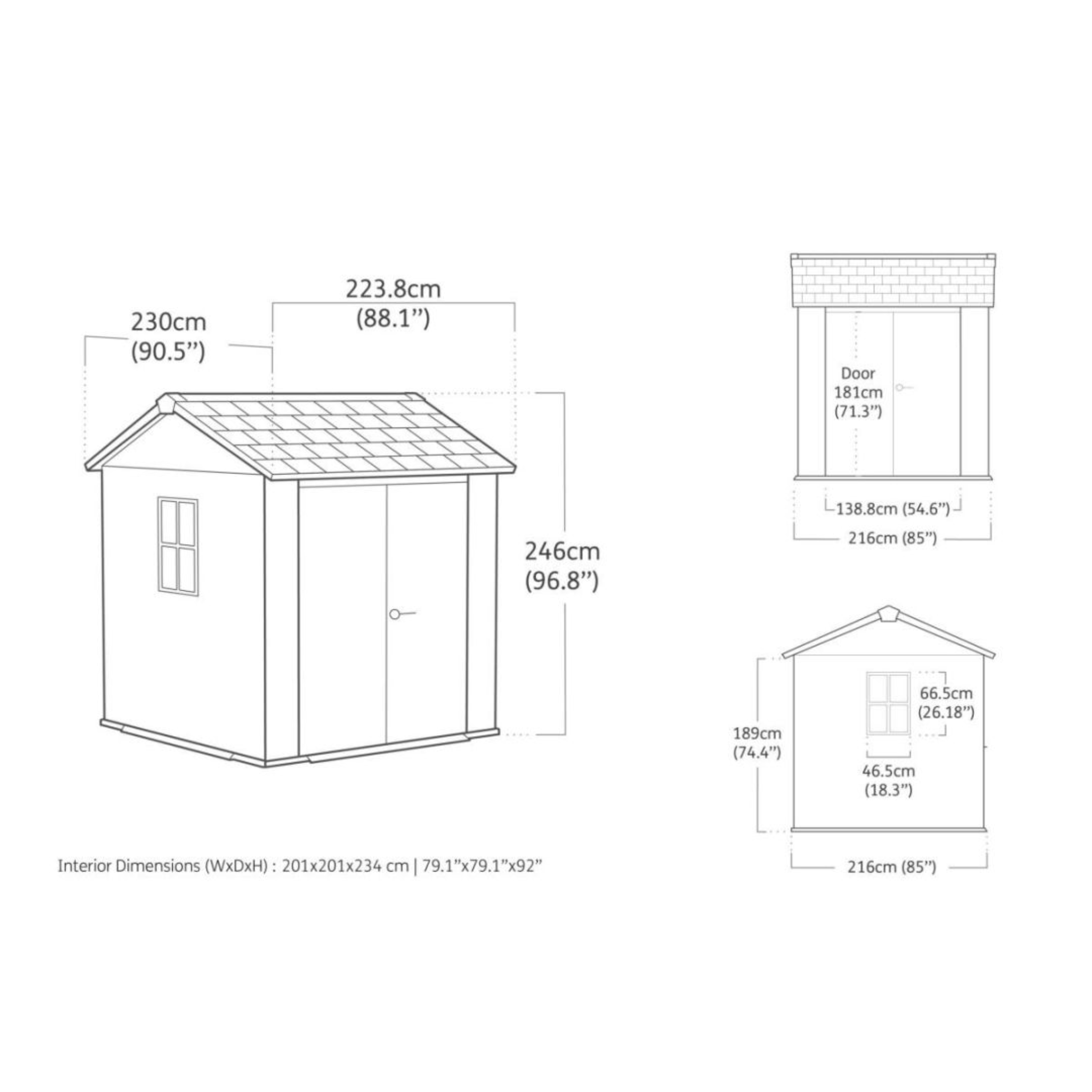 Garden shed "Nido Plus 757/775" evotech brown with double assembly option