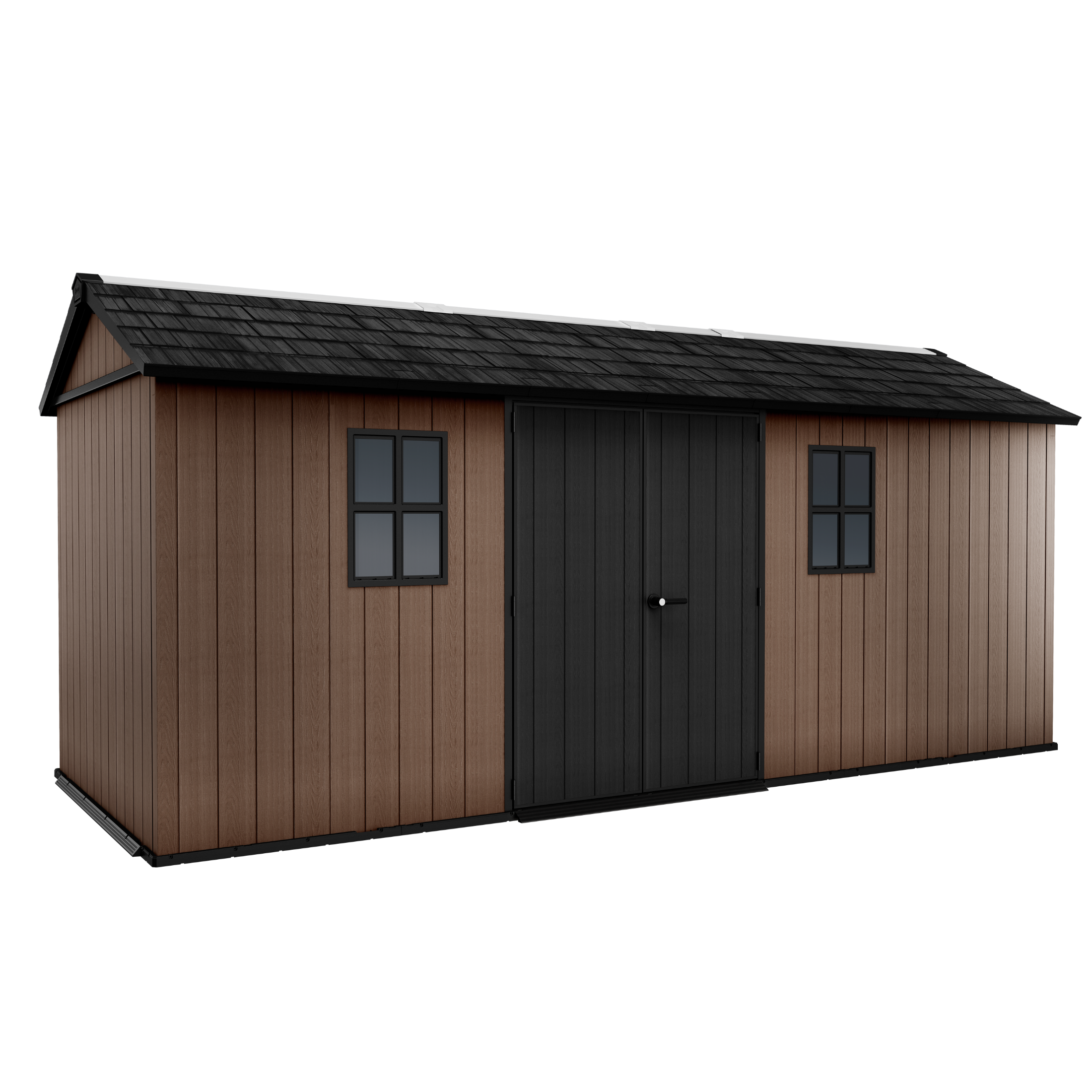 Evotech "Nido Plus 7517/1775" garden shed in brown with two mounting options