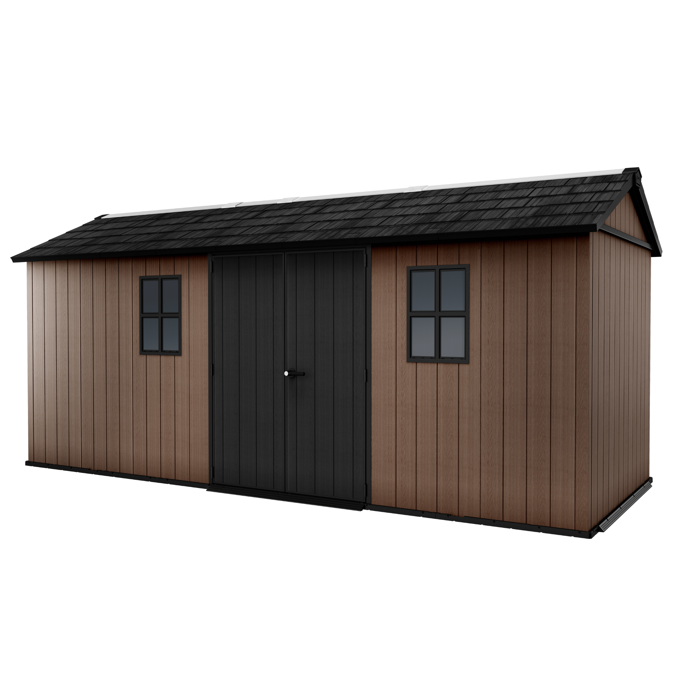 Evotech "Nido Plus 7517/1775" garden shed in brown with two mounting options