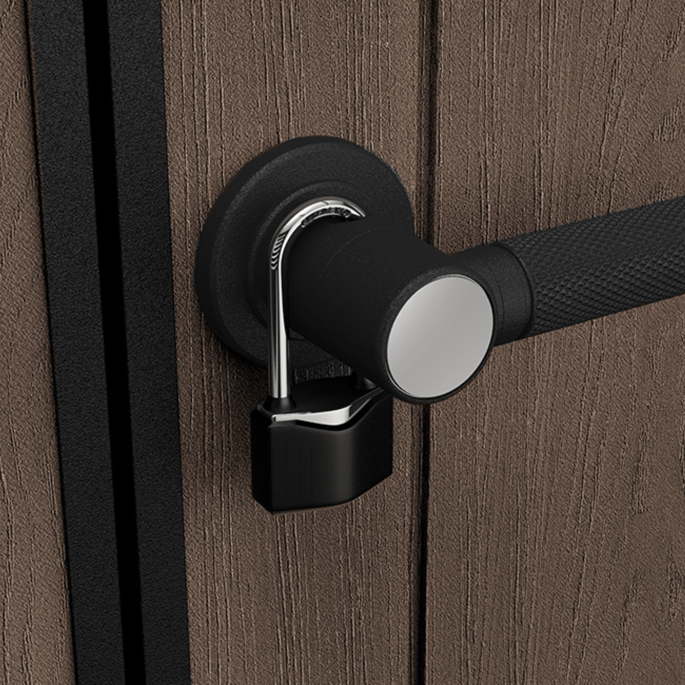 Evotech "Nido Plus 7515/1575" garden shed in brown with two mounting options