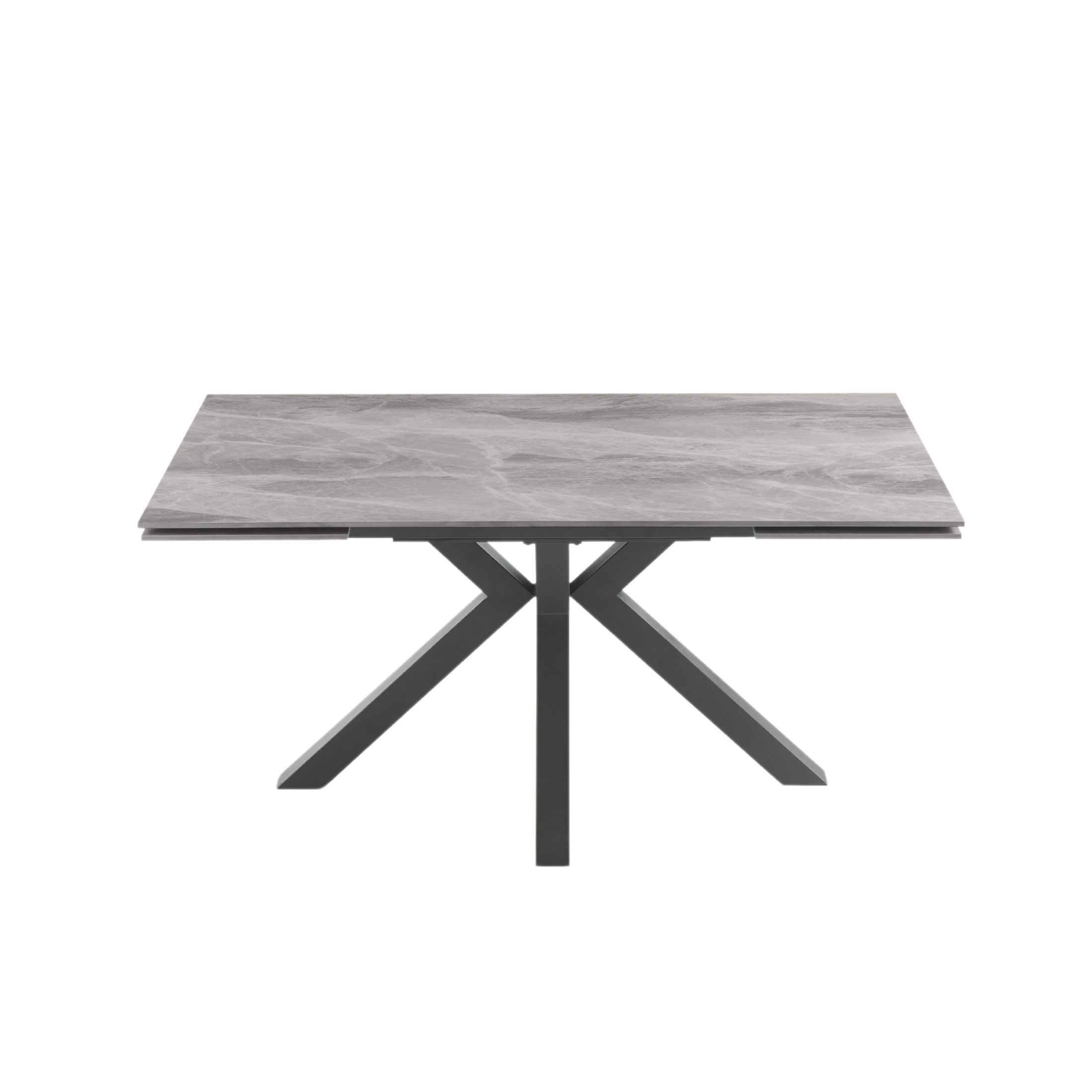 Extendable "Korven" table in marble-effect sintered stone with 2 extensions, 160/240x91 cm, 74h