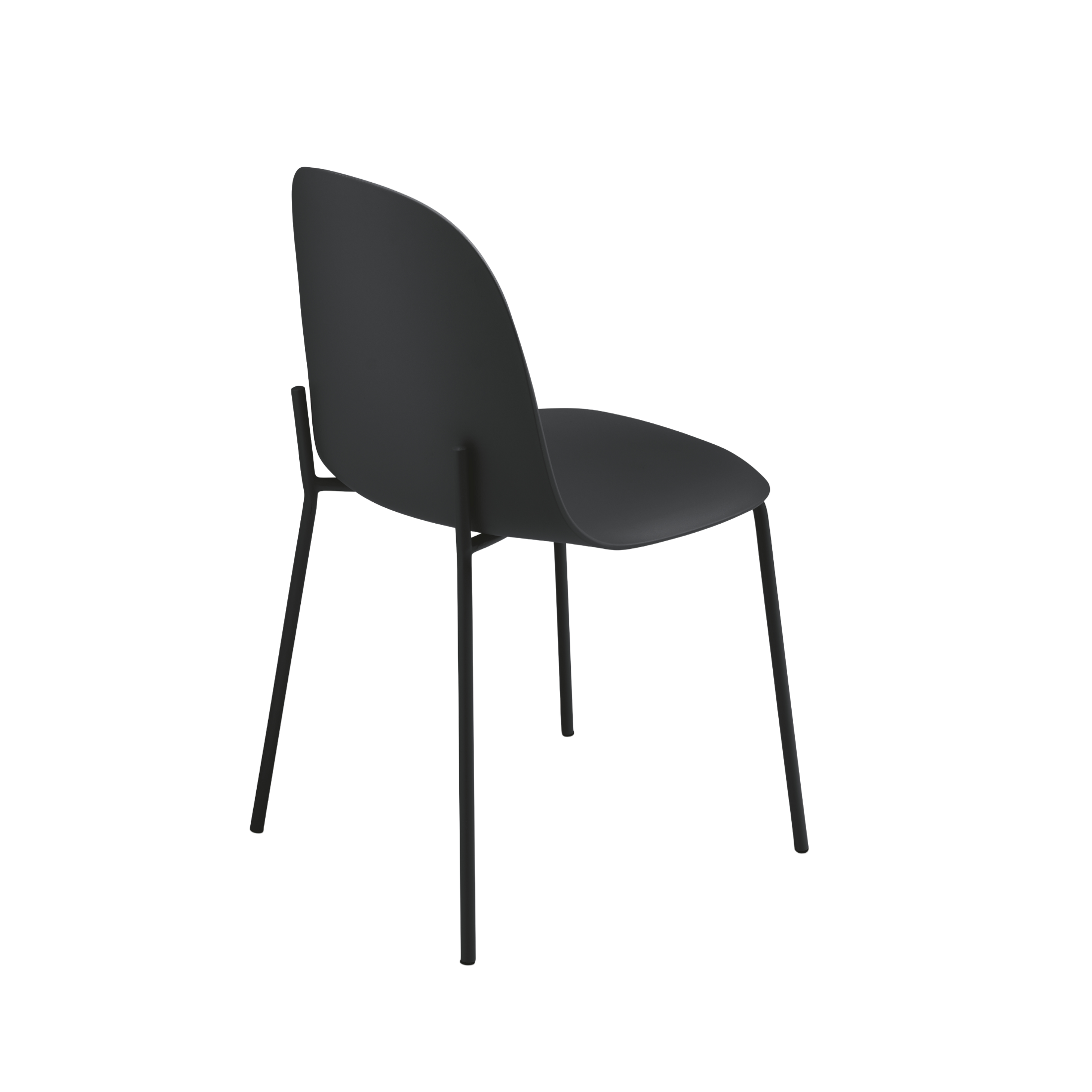 "Leandro" dining chair set in polypropylene with metal frame, 45x50 cm, 82h