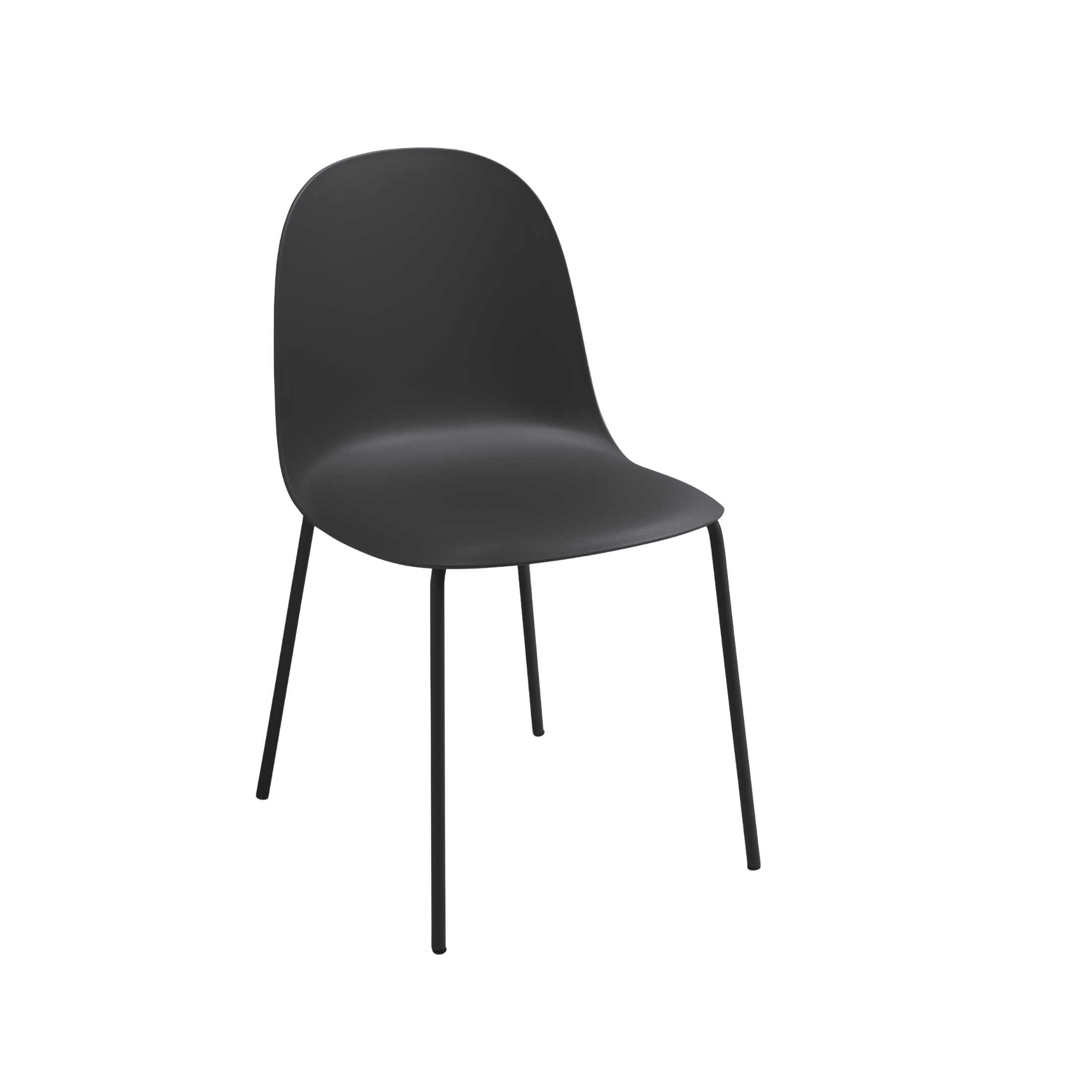 "Leandro" dining chair set in polypropylene with metal frame, 45x50 cm, 82h