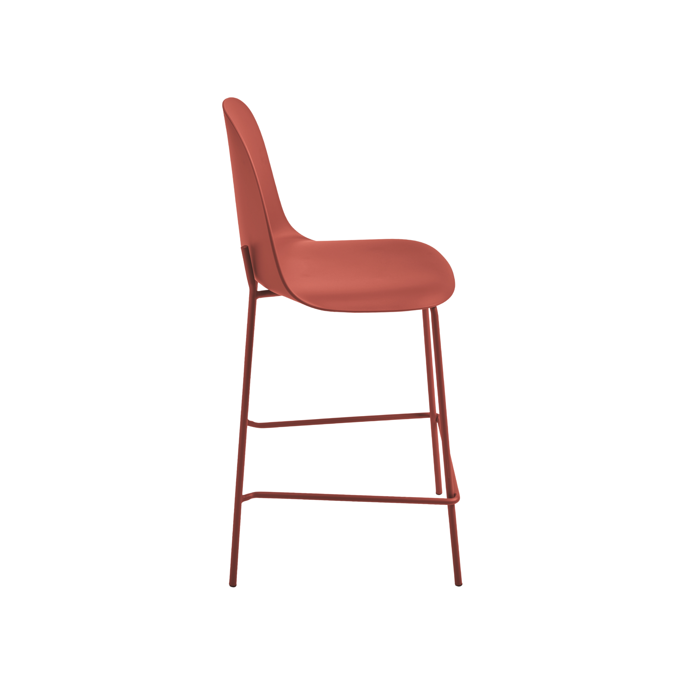 Set of modern "Leandro" stools in polypropylene with metal frame, 45x49 cm, 100 cm high.