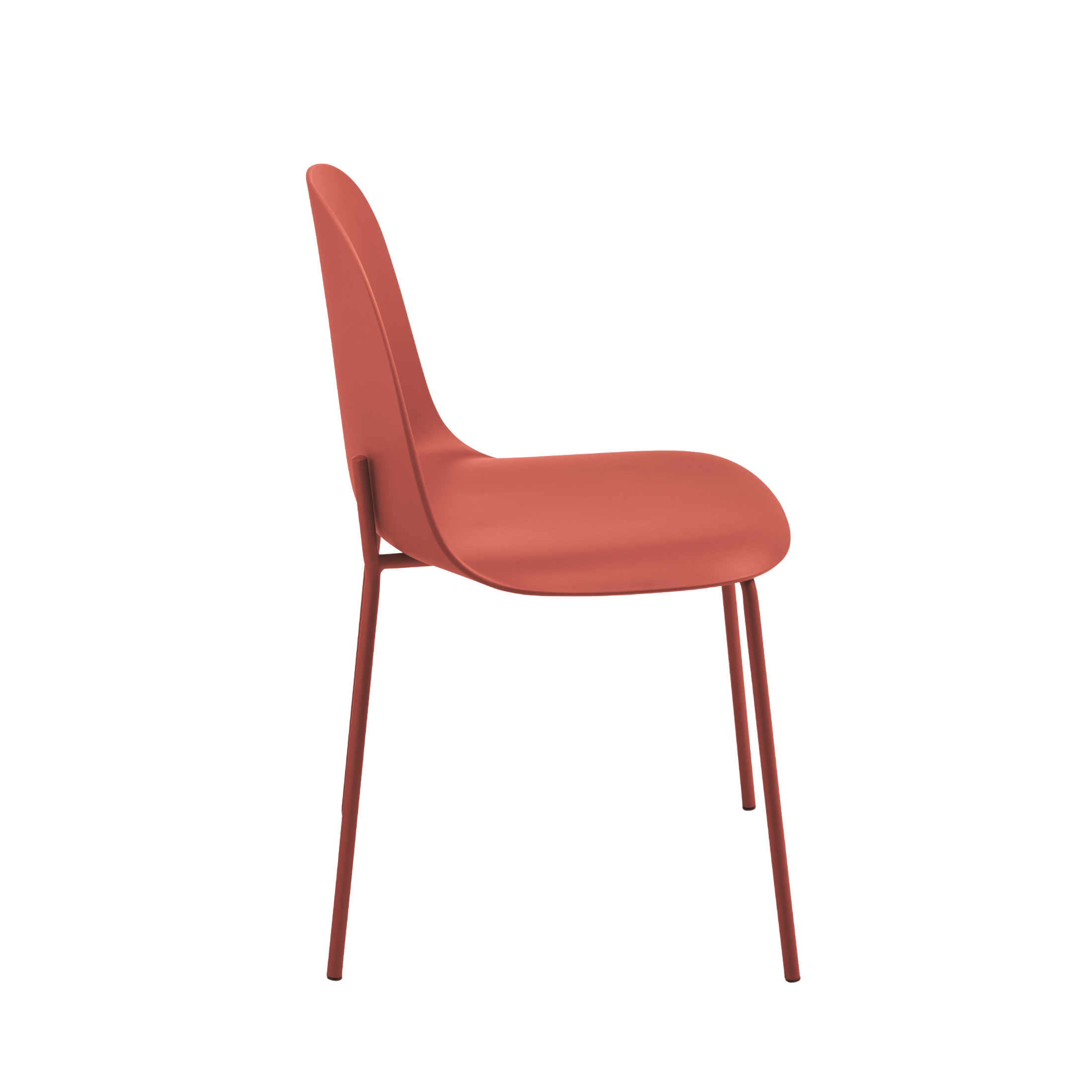 "Leandro" dining chair set in polypropylene with metal frame, 45x50 cm, 82h