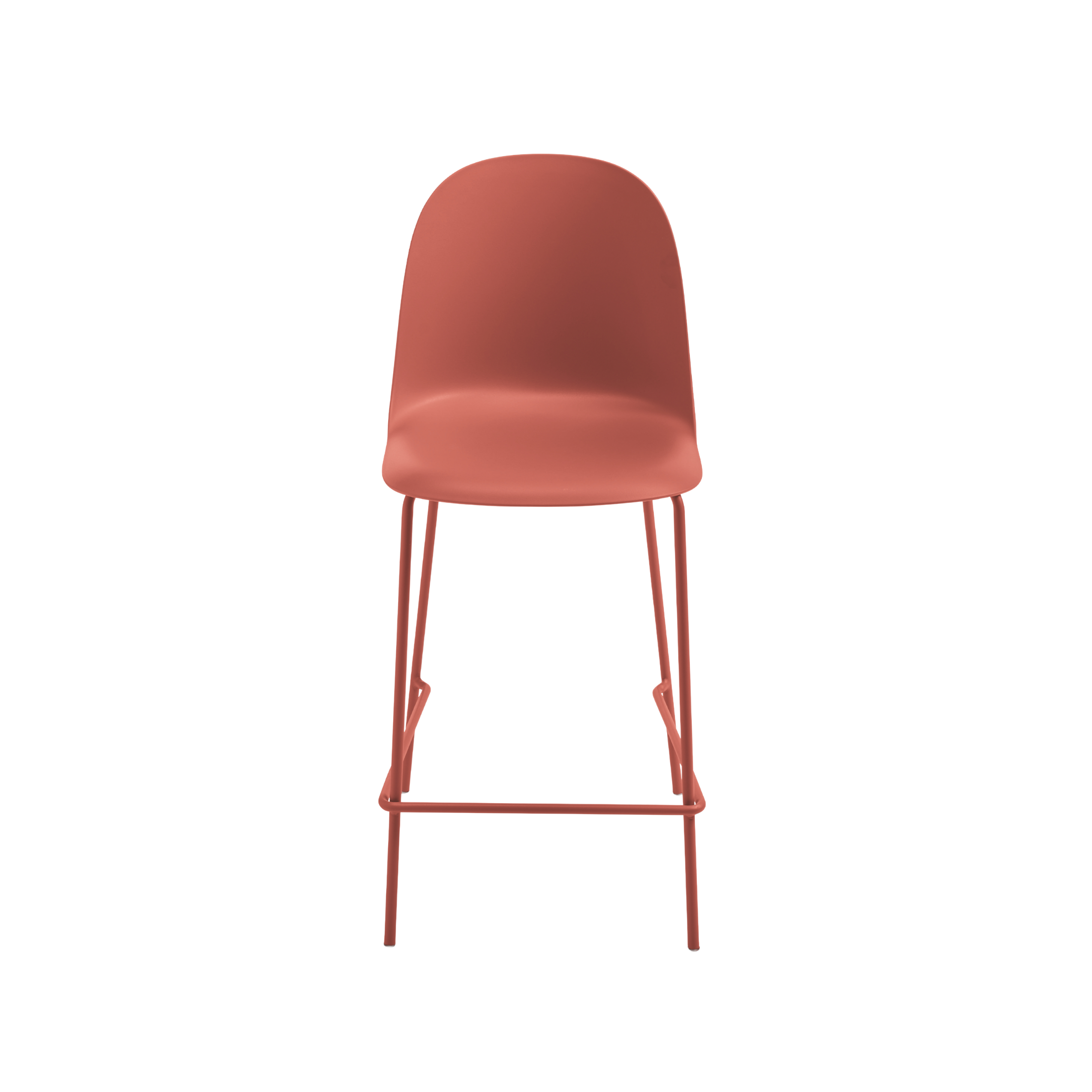 Set of modern "Leandro" stools in polypropylene with metal frame, 45x49 cm, 100 cm high.