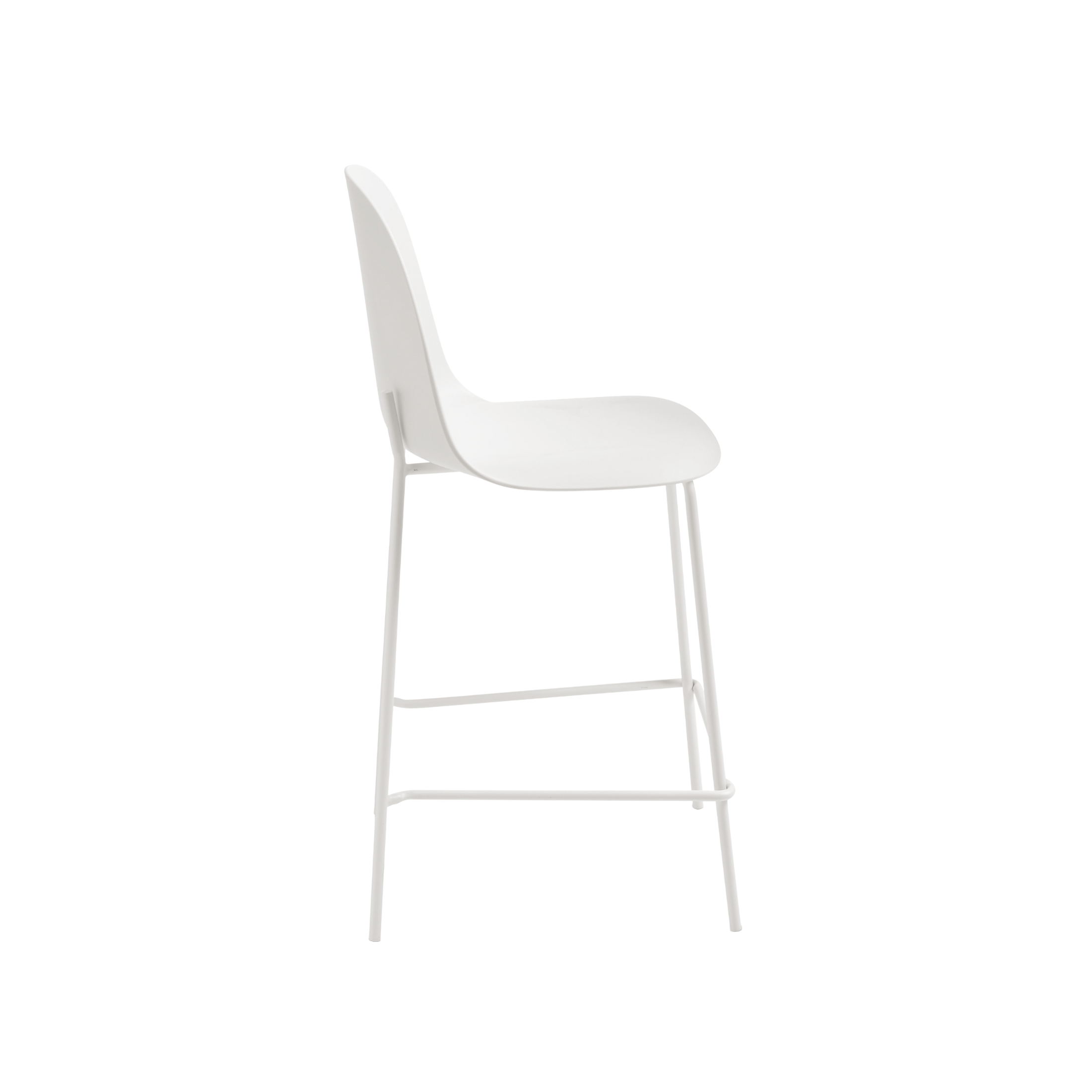 Set of modern "Leandro" stools in polypropylene with metal frame, 45x49 cm, 100 cm high.