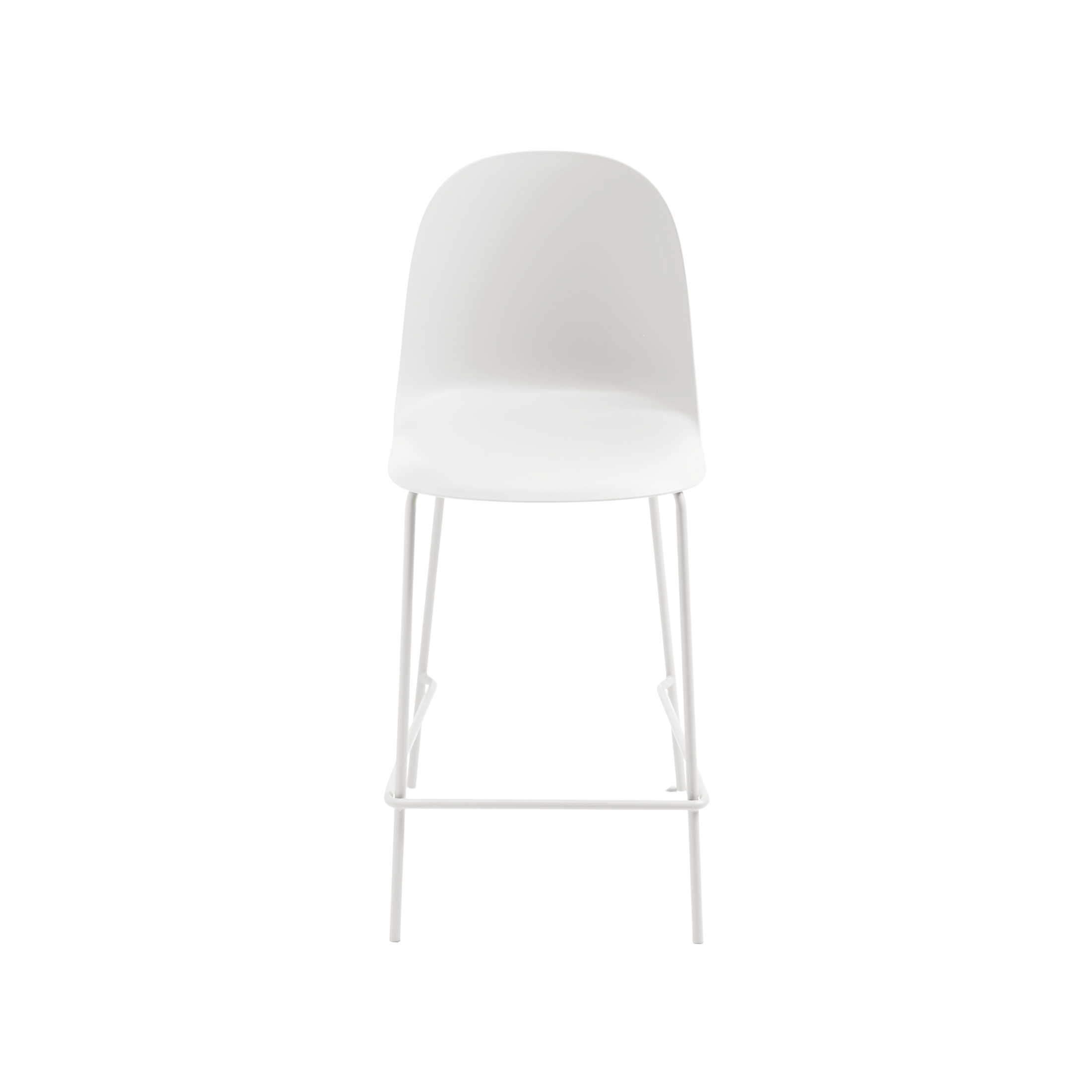 Set of modern "Leandro" stools in polypropylene with metal frame, 45x49 cm, 100 cm high.