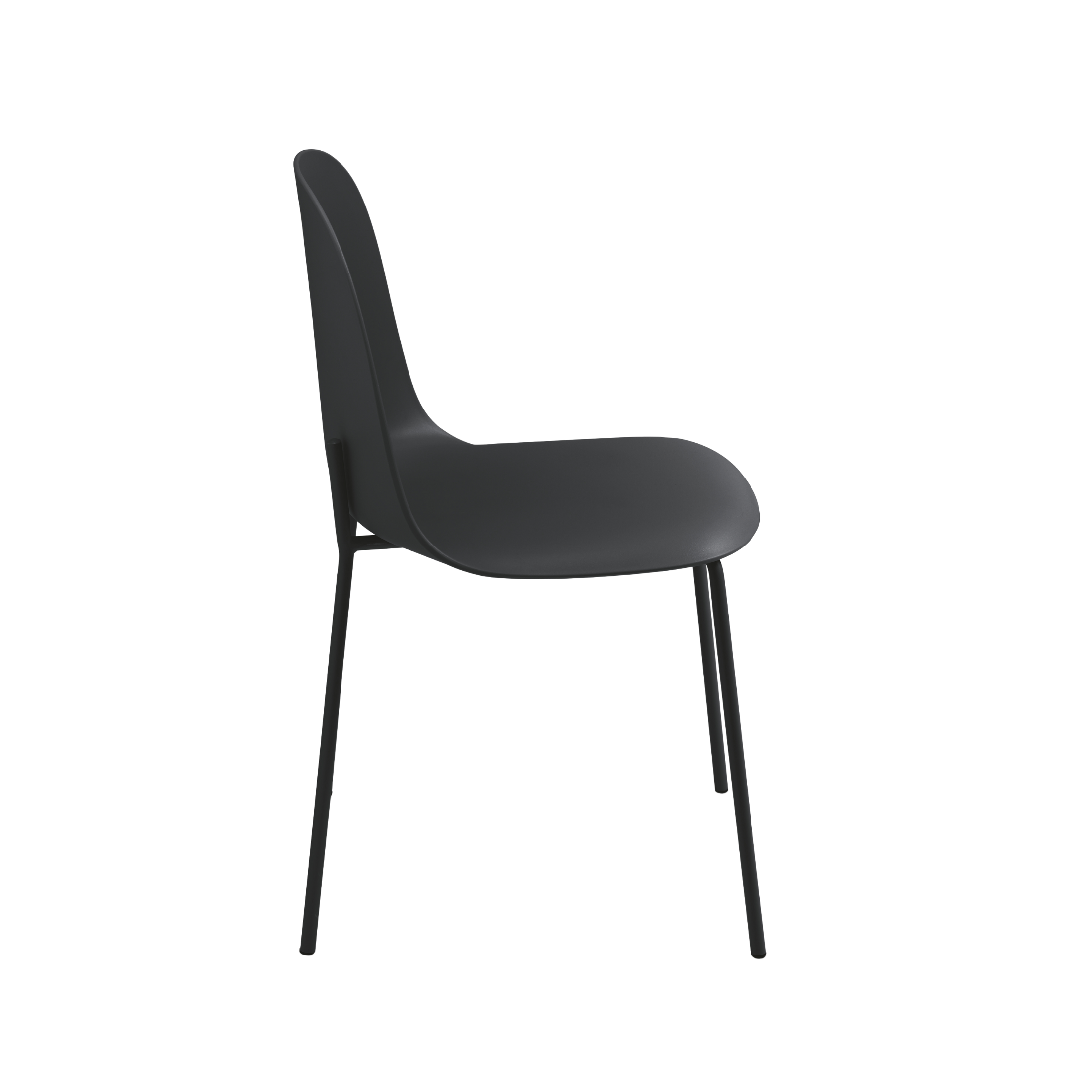 "Leandro" dining chair set in polypropylene with metal frame, 45x50 cm, 82h