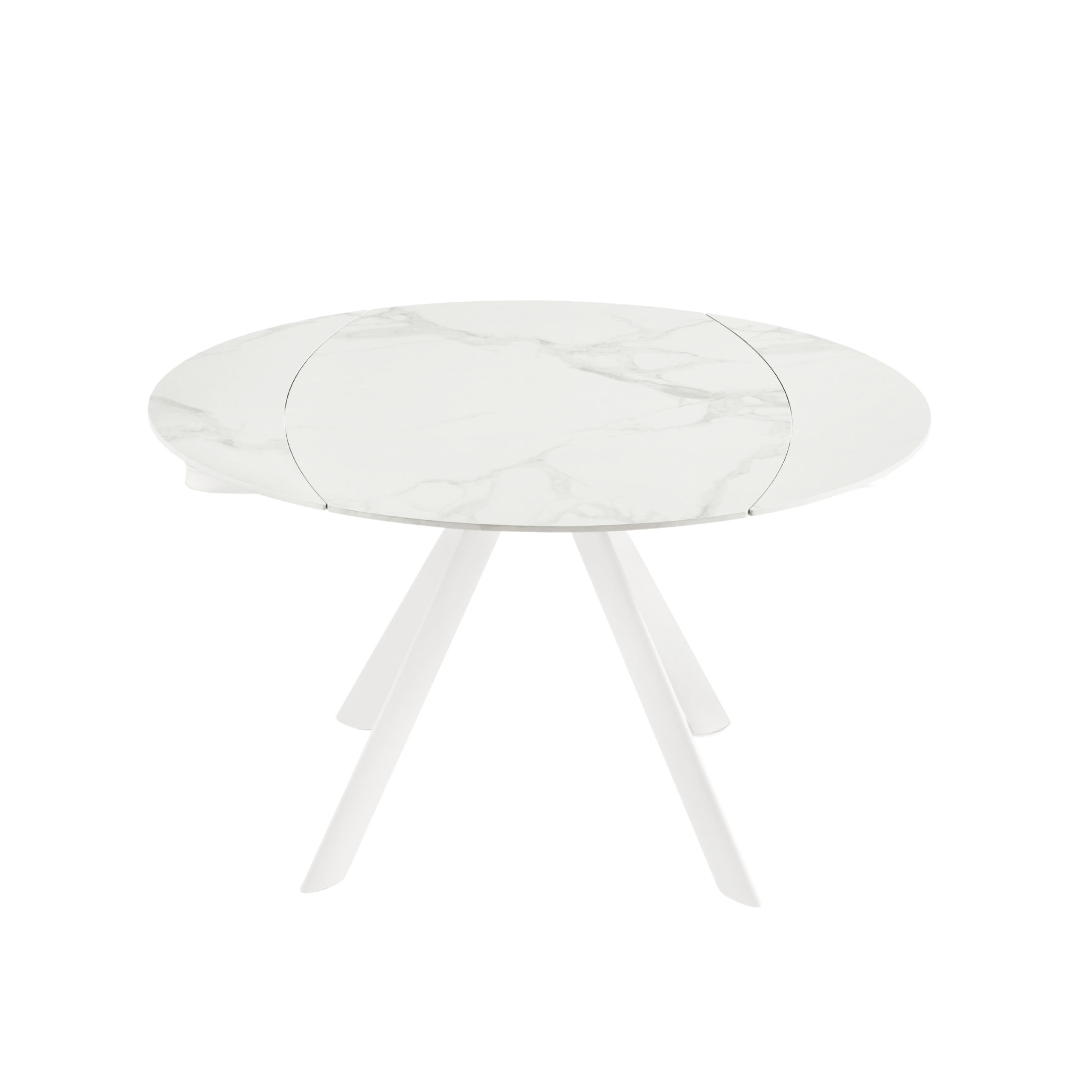 Extendable "Lena" marble-effect table with swivel top, 135x87 cm, 78h