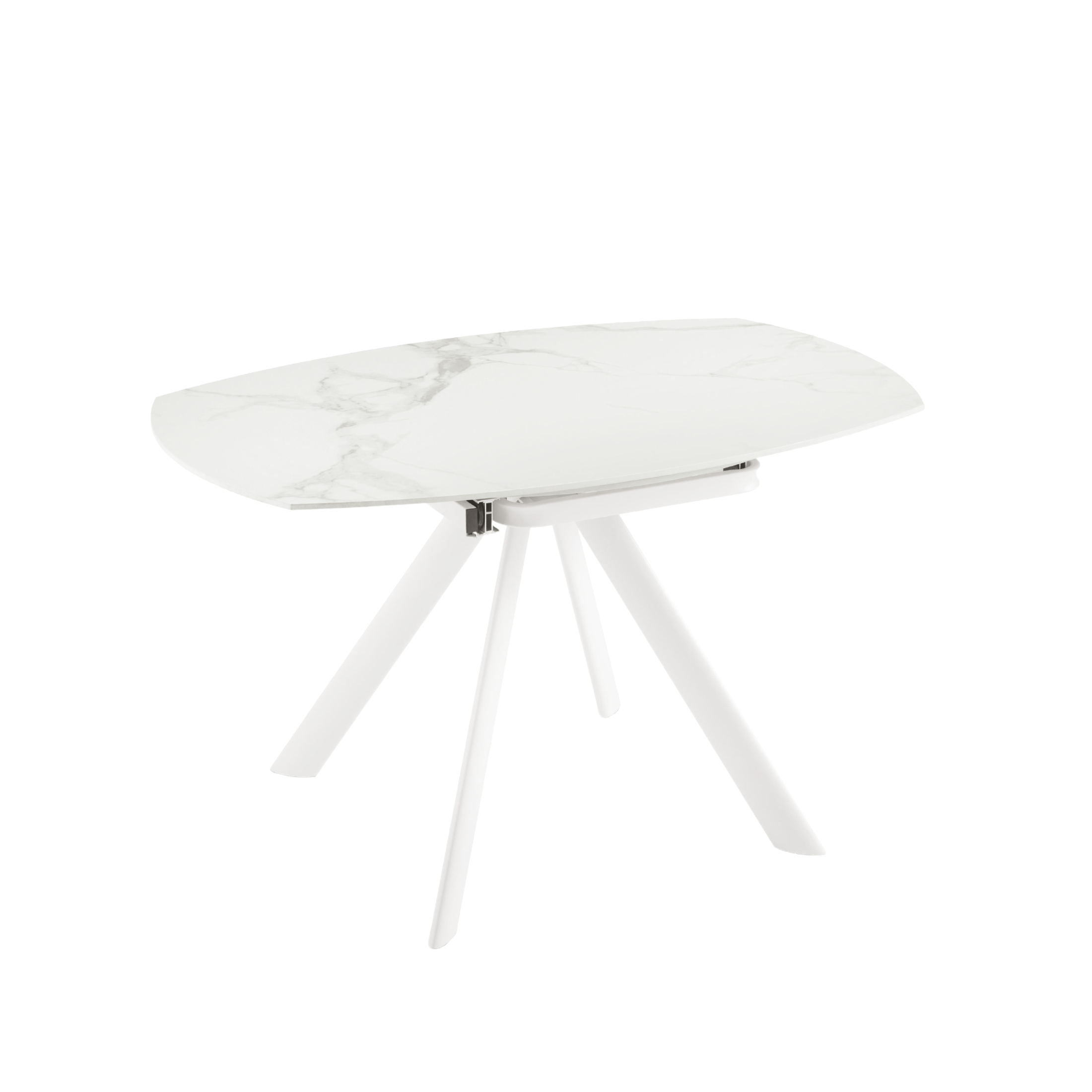 Extendable "Lena" marble-effect table with swivel top, 135x87 cm, 78h