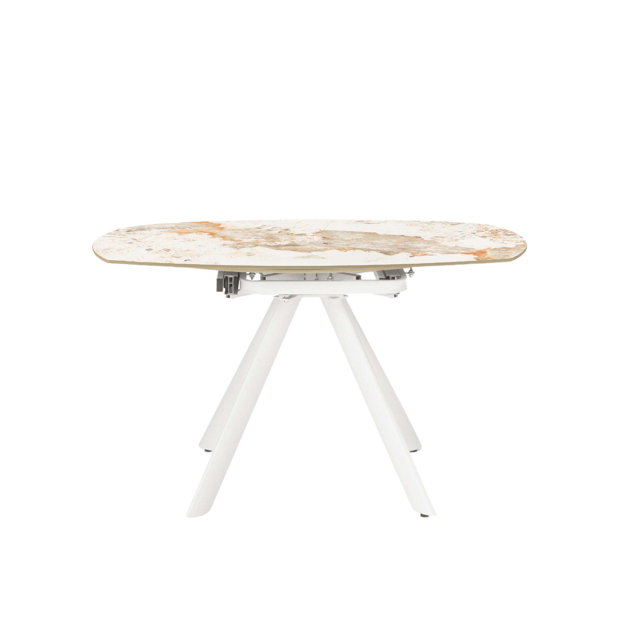 Extendable "Lena" marble-effect table with swivel top, 135x87 cm, 78h