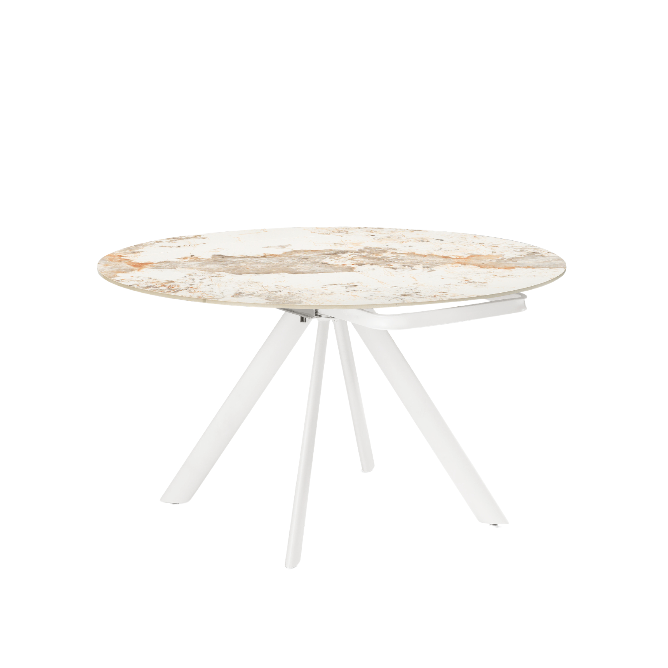 Extendable "Lena" marble-effect table with swivel top, 135x87 cm, 78h