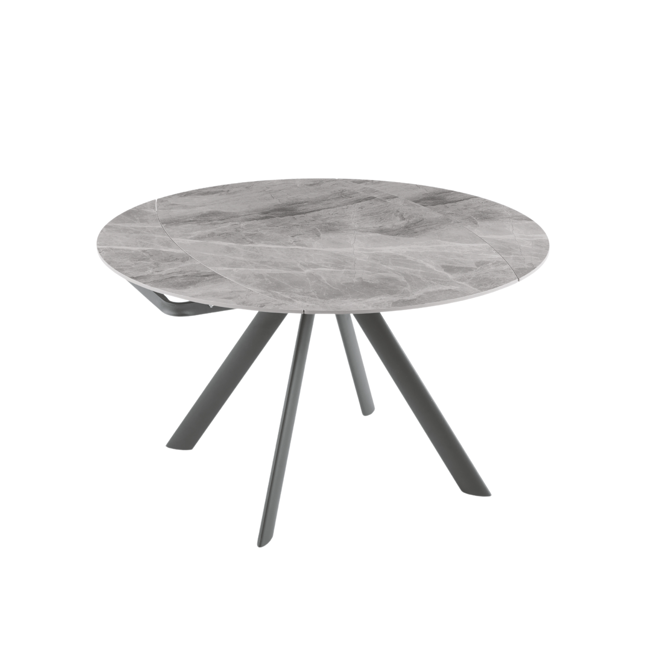 Extendable "Lena" marble-effect table with swivel top, 135x87 cm, 78h