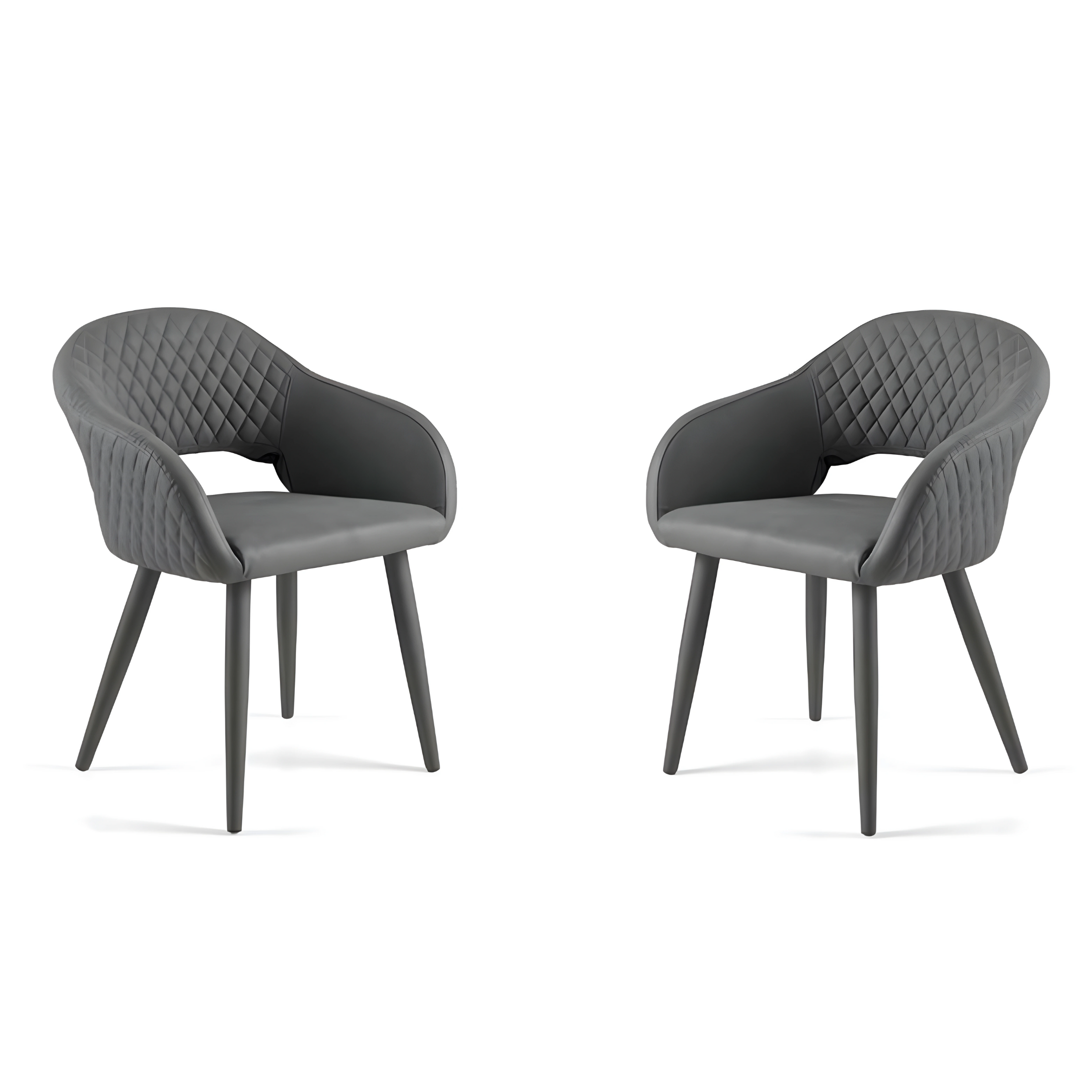 Set of "Ezia" eco-leather dining chairs with stitching, 50x60 cm, 88 cm high.