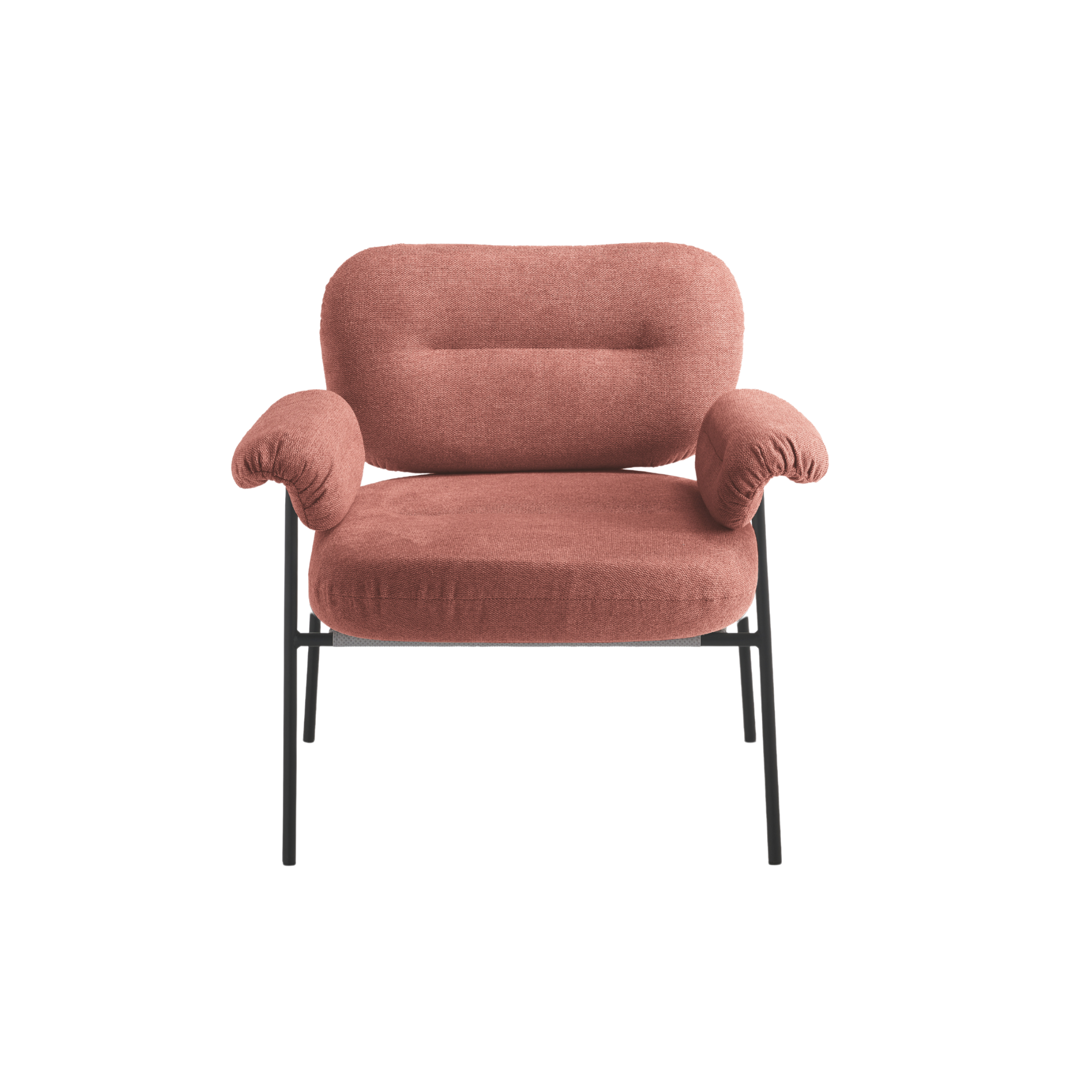 Sillón moderno de tela "Lumisera" con estructura de metal 80x79 cm 75h