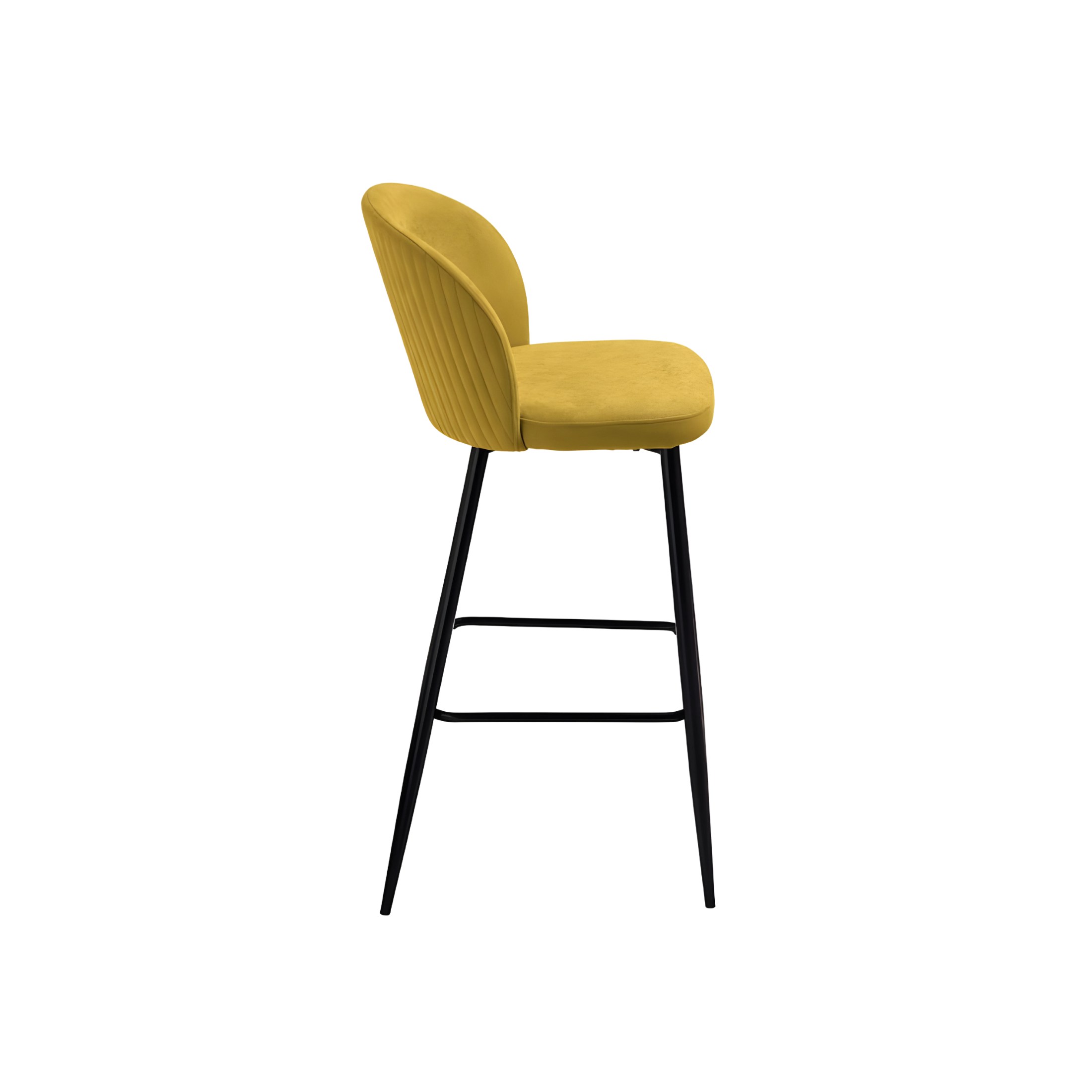 Set of modern high stools "Lizzy" in padded fabric cm 48x53 93h