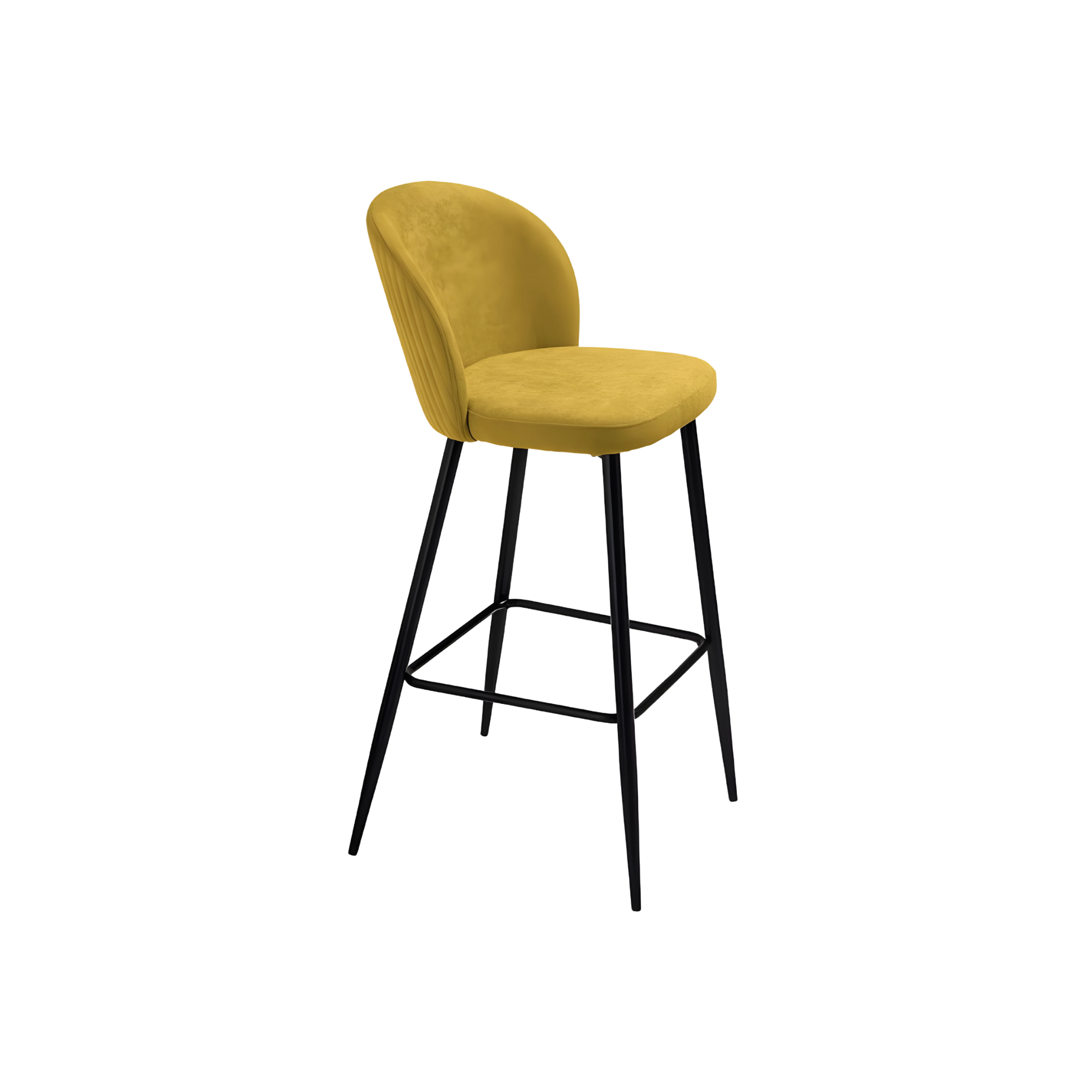Set of modern high stools "Lizzy" in padded fabric cm 48x53 93h