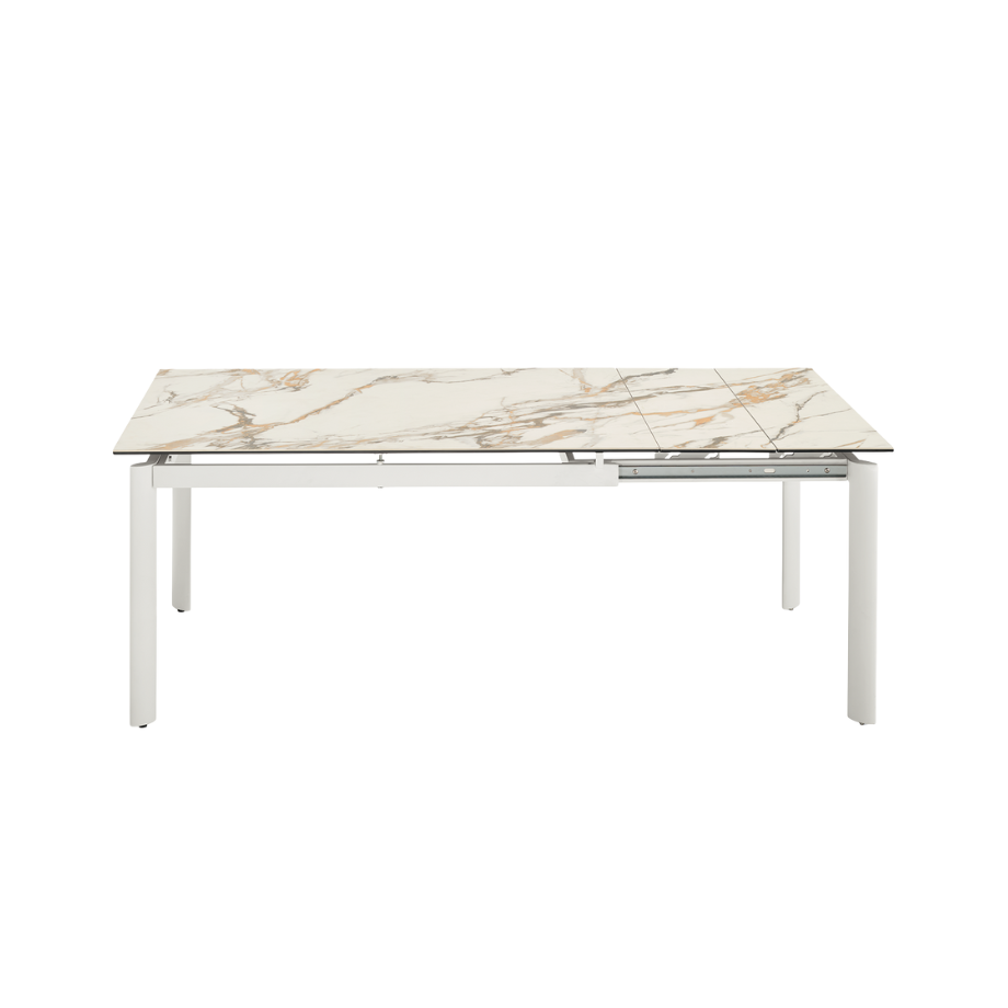 Extendable "Strato" table with marble-effect porcelain stoneware top