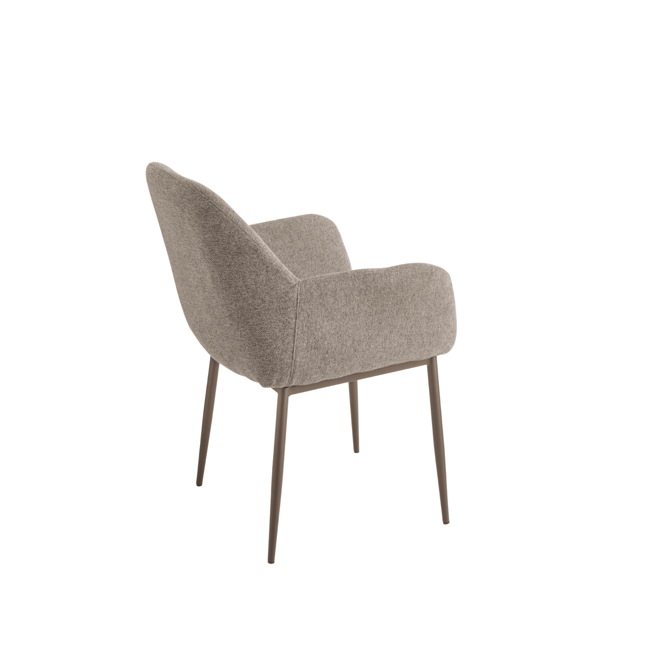 Set of "Petalo" dining chairs upholstered in fabric with painted metal frame cm 58x61 84h