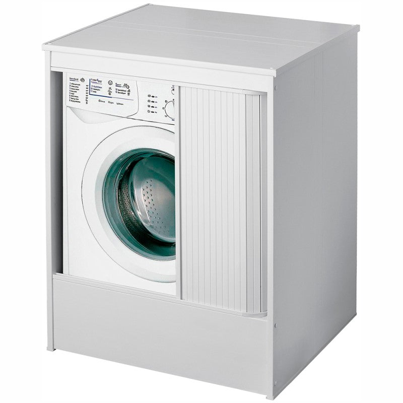 "System01" PVC washing machine cover with roller shutter opening and adjustable feet, 65x70 cm, 94 cm high