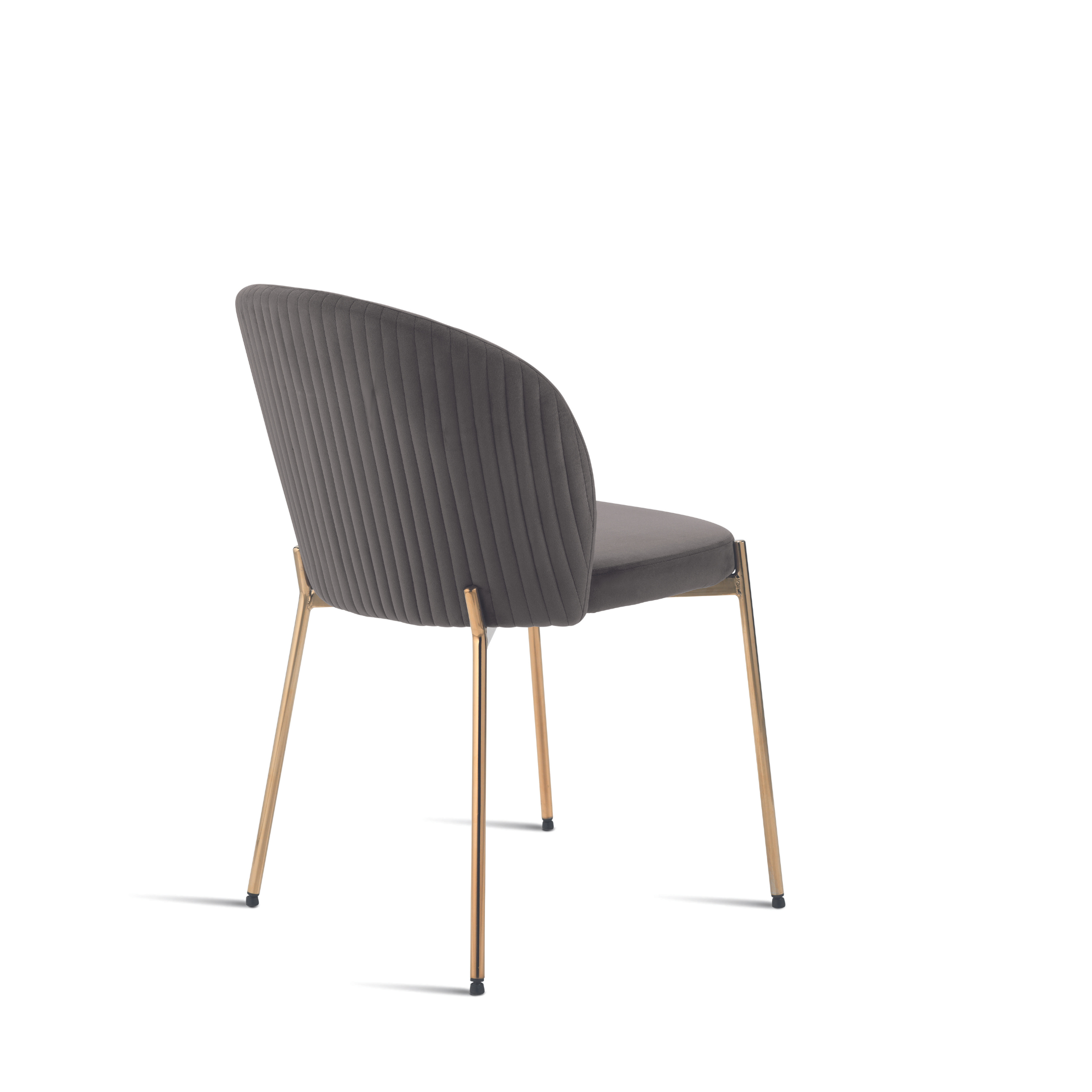 Set di sedie moderne in velluto "Jenny" con struttura in metallo dorato cm 55x45 80h