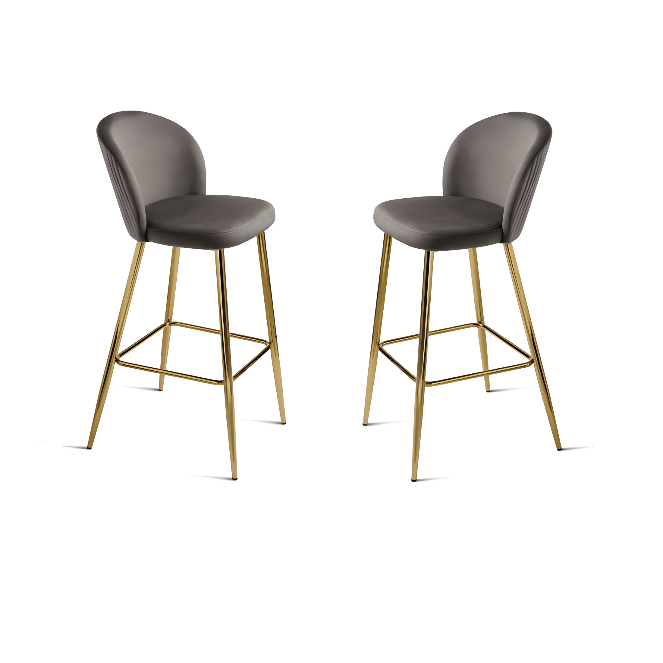 Set of "Jenny" velvet stools with gold metal frame, 48x53 cm, 93h