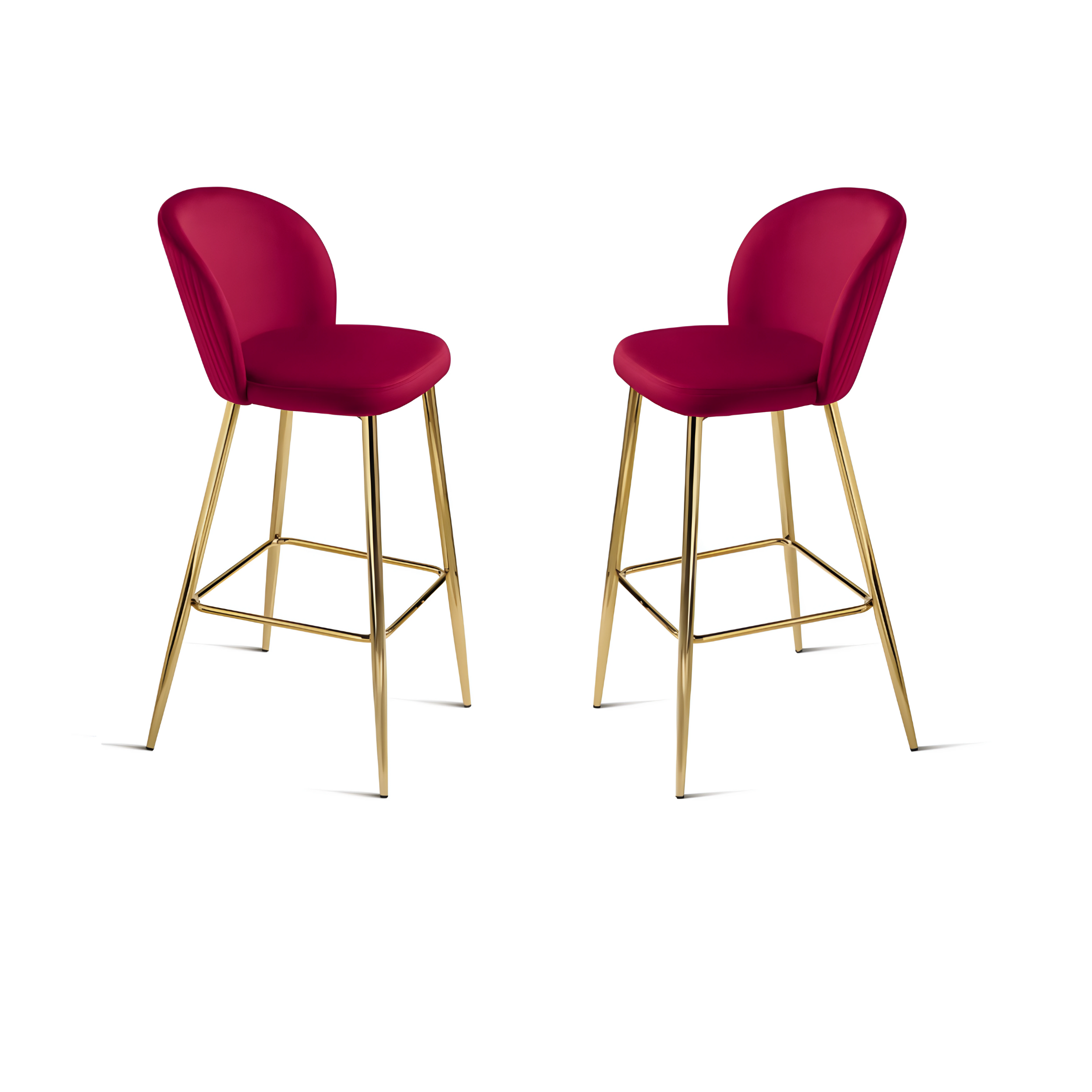 Set of "Jenny" velvet stools with gold metal frame, 48x53 cm, 93h
