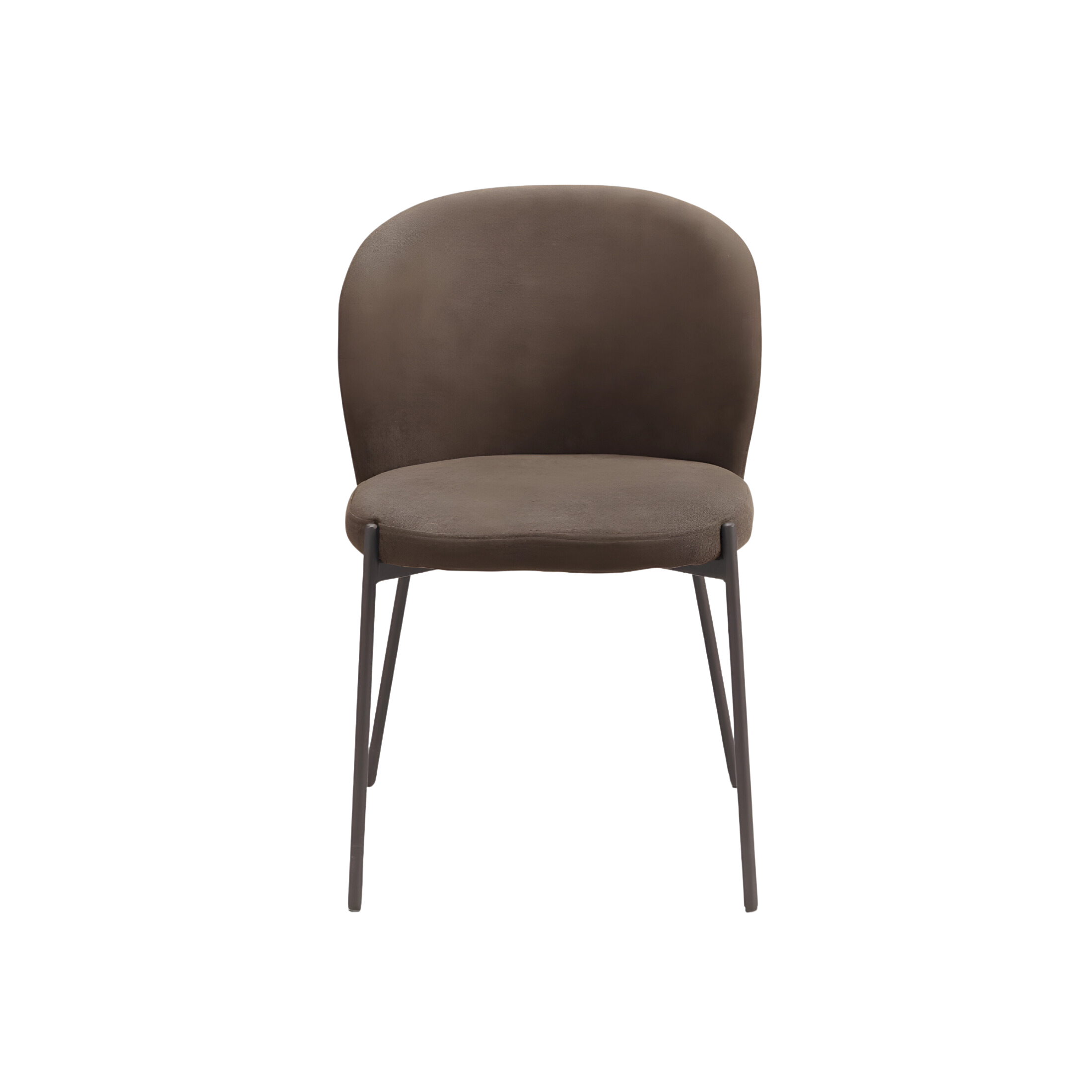 Set of modern "Lizzy" dining chairs in padded fabric, 80x45 cm, 55 cm high.